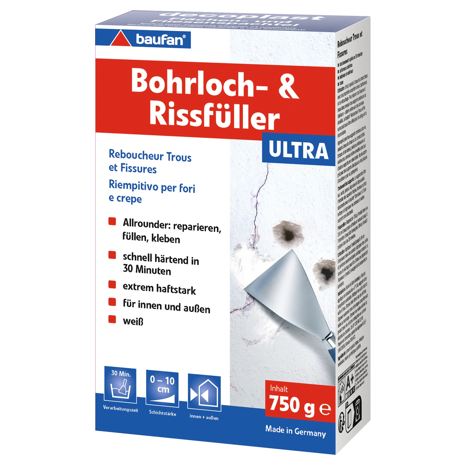 Spachtel, 750 g, weiß