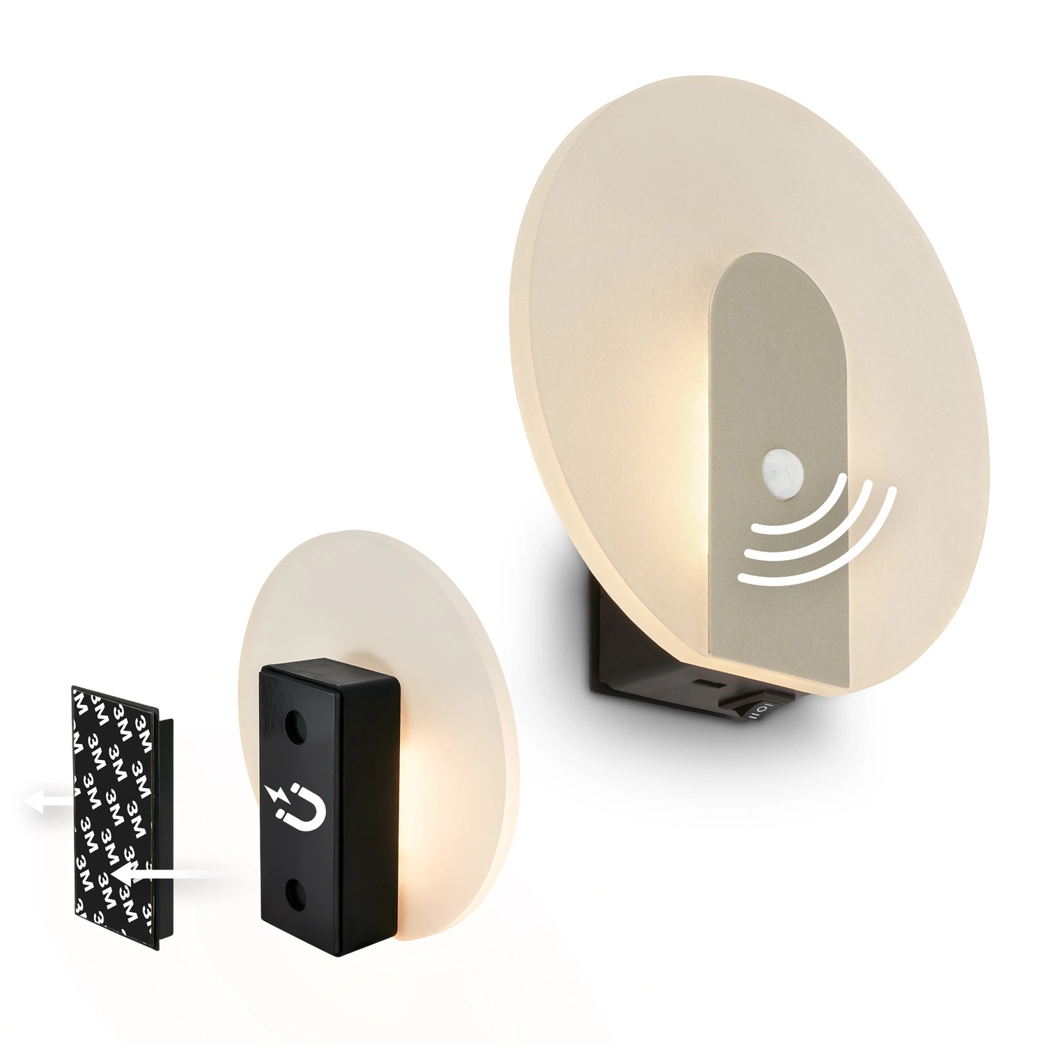 Leuchte, LED Akku Wandleuchte, 2,5 W, goldfarben