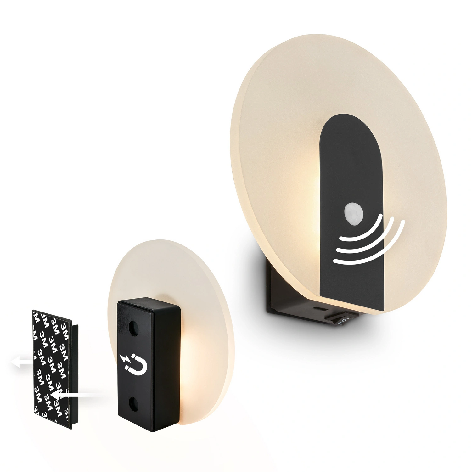 Leuchte, LED Akku Wandleuchte, 2,5 W, matt-schwarz