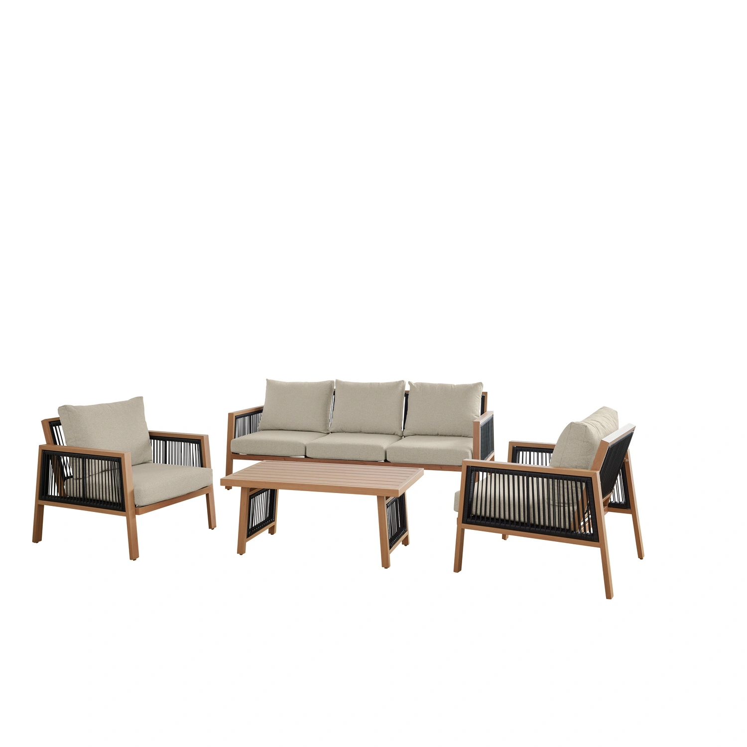 Loungeset »Morelia« Aluminium, naturfarben, inkl. Auflagen