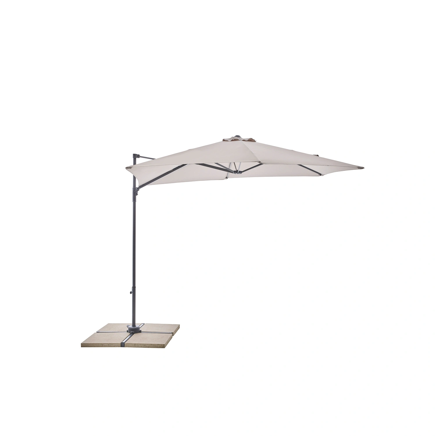 Pendelschirm, Ø 300cm, UV50+, Alu/Stahl, hellgrau