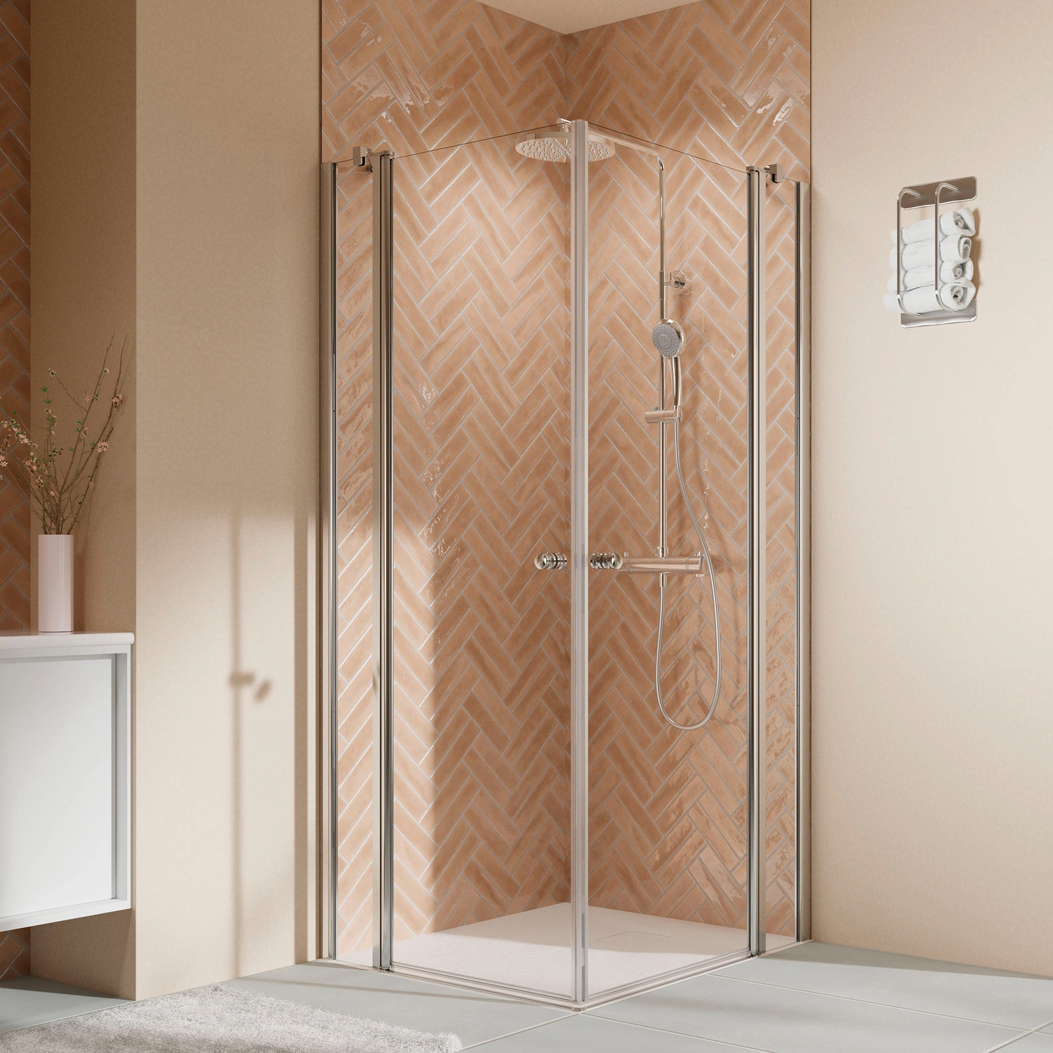 Eckeinstieg »Elana 2.0«, 1000/1000 Silber matt Klarglas inkl. CER