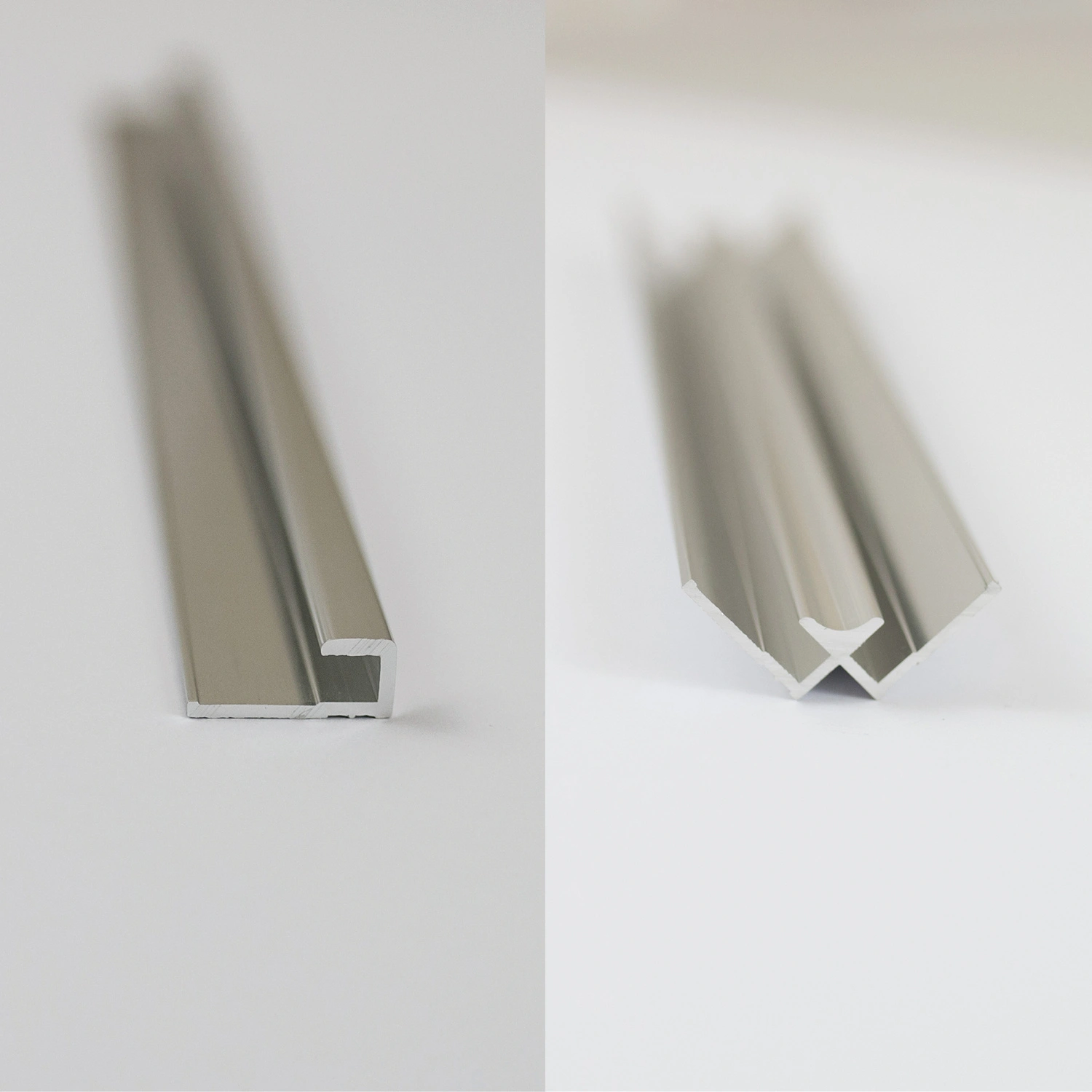 Profil »Q72«, 1 L 2100 alu chromeffekt, 2x Abschluss gerade 1x Ecke innen