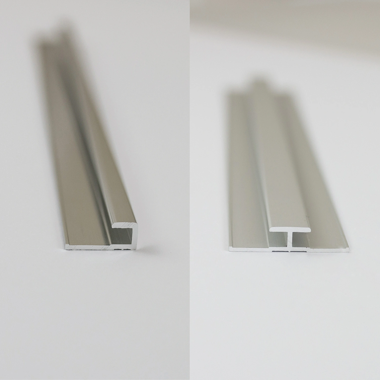 Profil »Q72«, 2 L 2550 alu chromeffekt, 2x Abschluss gerade 1x Verbindungsprofil