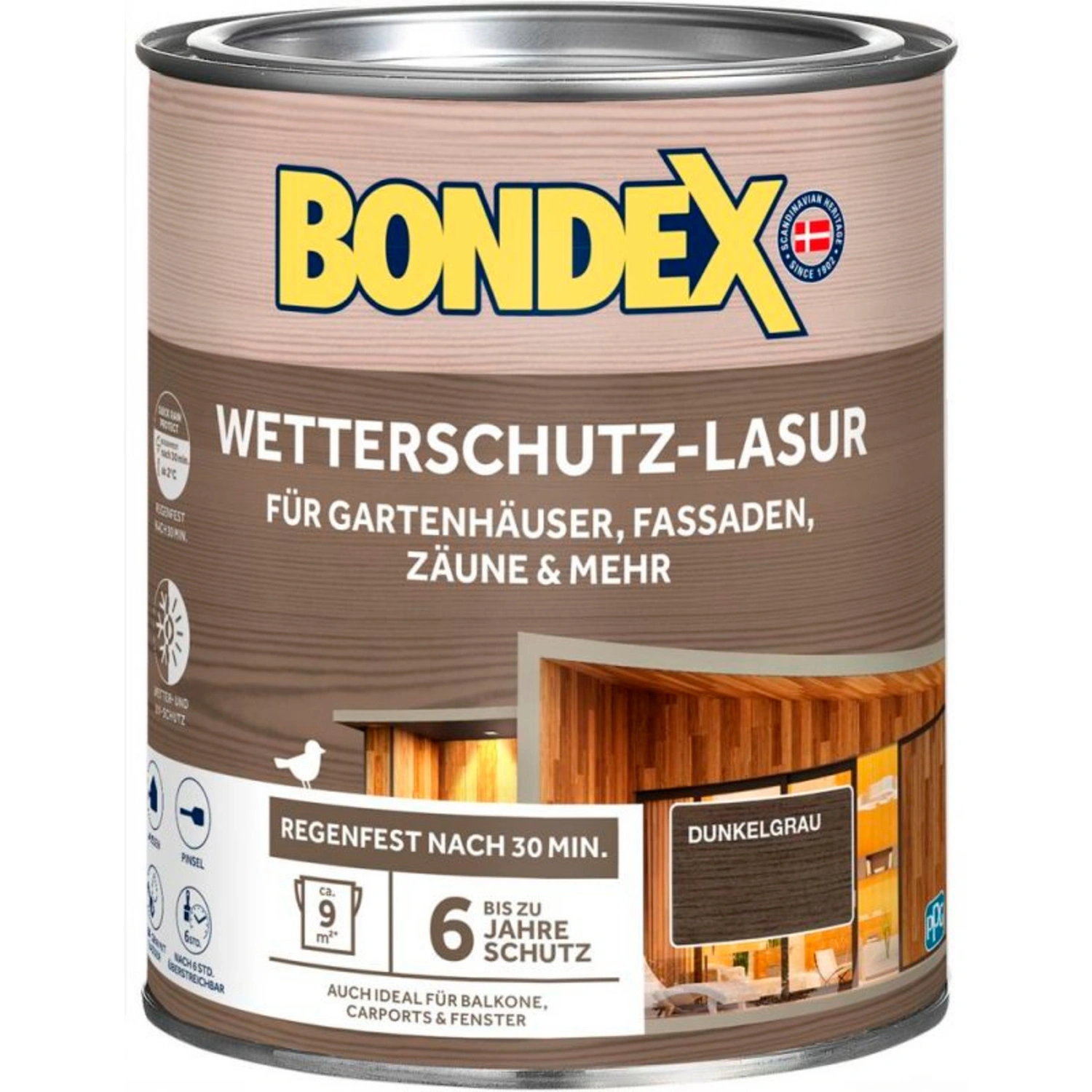 Aussenlasur, dunkelgrau 0,75 Liter