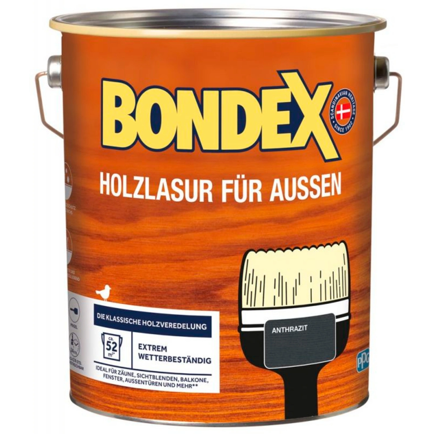 Holzlasur, für außen anthrazit (RAL7016) 4 Liter