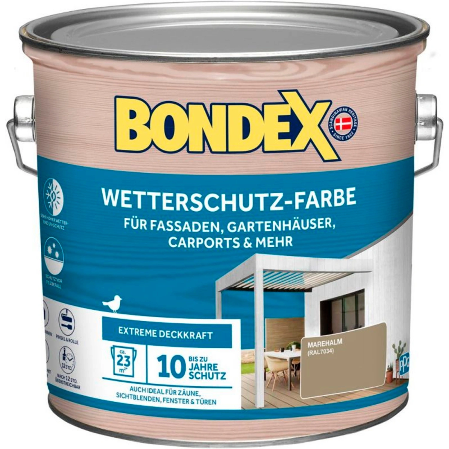 Wetterschutzfarbe, taupe, 2,5 Liter