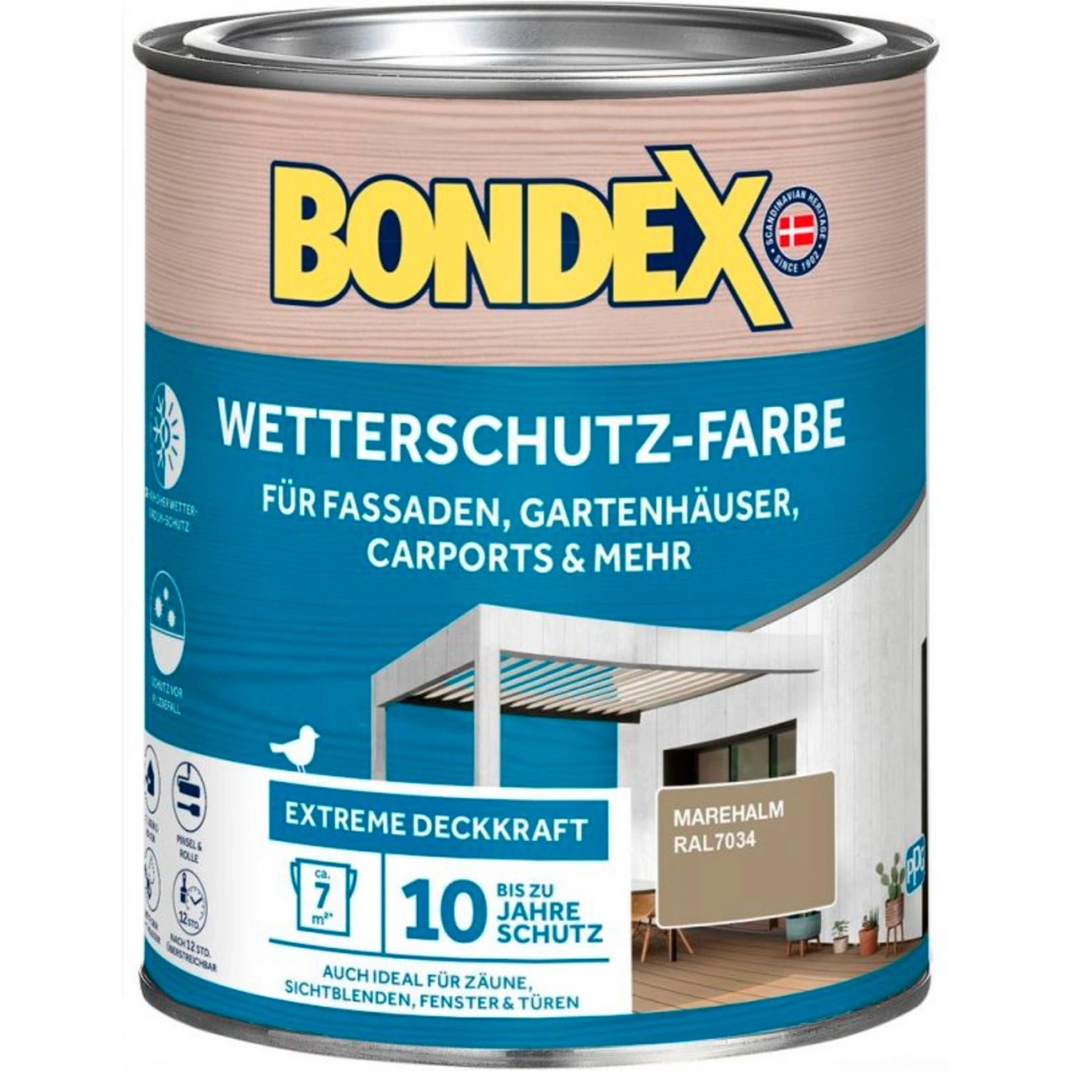 Wetterschutzfarbe, taupe, 0,75 Liter