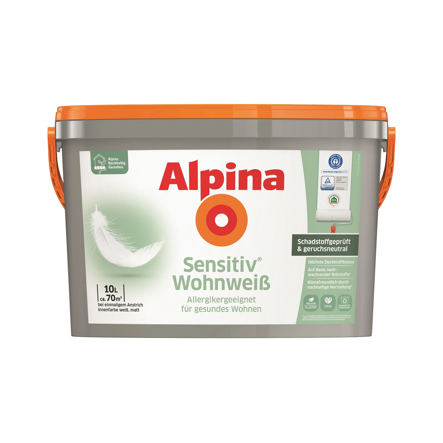 Dispersionsfarbe »Sensitiv®«, Wohnweiss 10 Liter