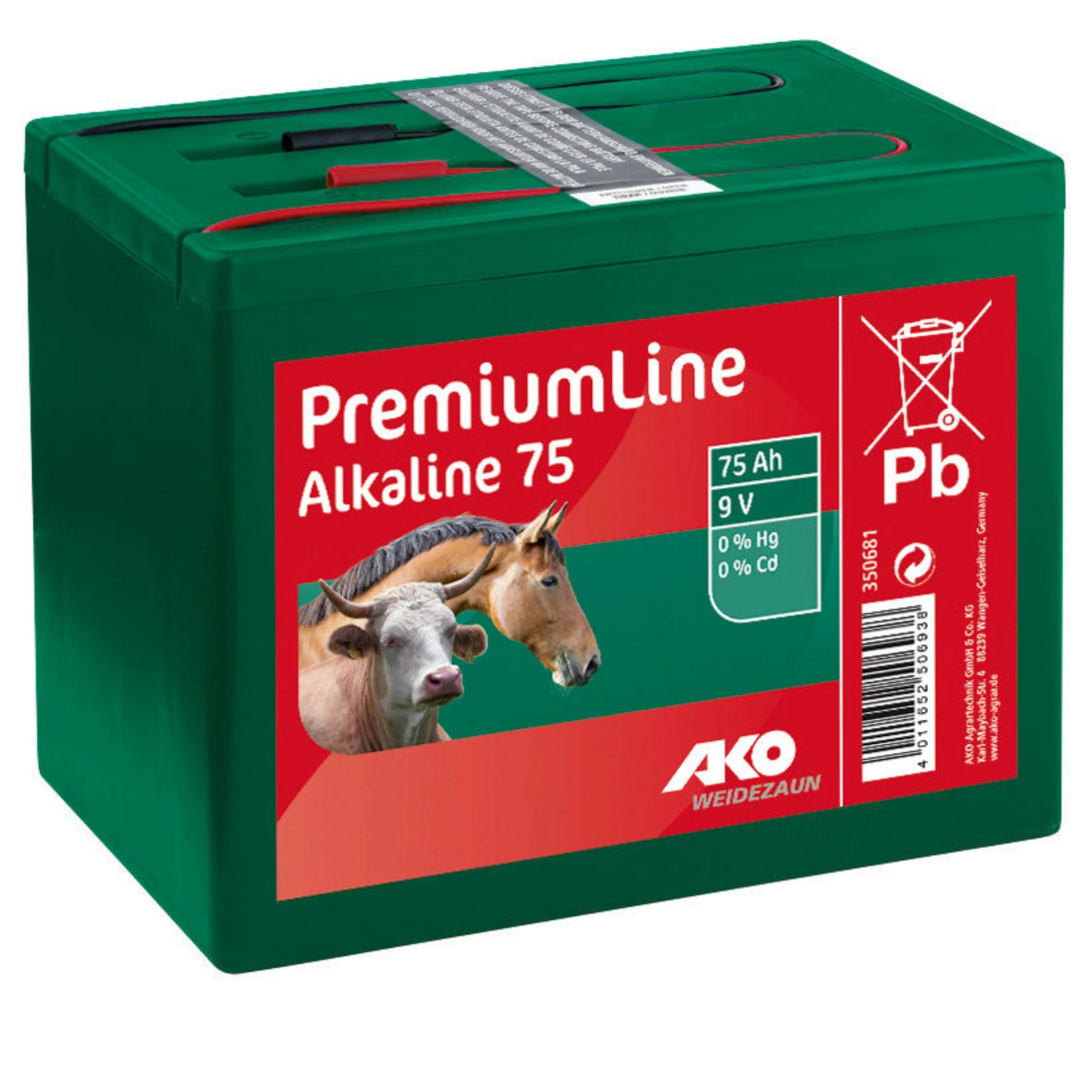 Batterie, Alkaline, LxBxH: 18,5x11x11 cm, rot