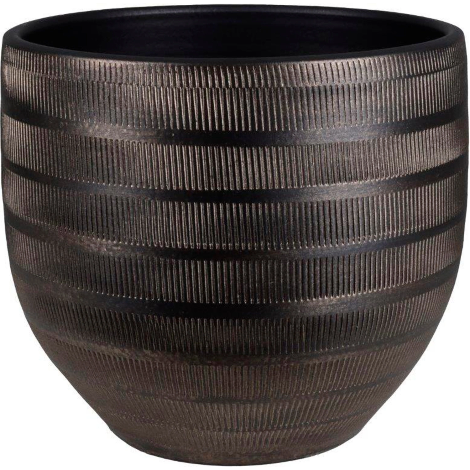 Blumentopf, Keramik, LxBxH: 16x14x16 cm, goldbraun