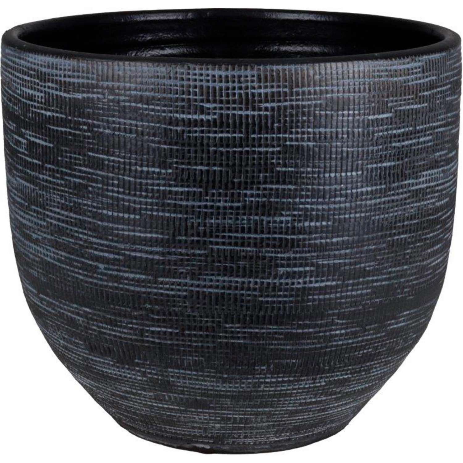 Blumentopf, Keramik, LxBxH: 16×14 cm, schwarz