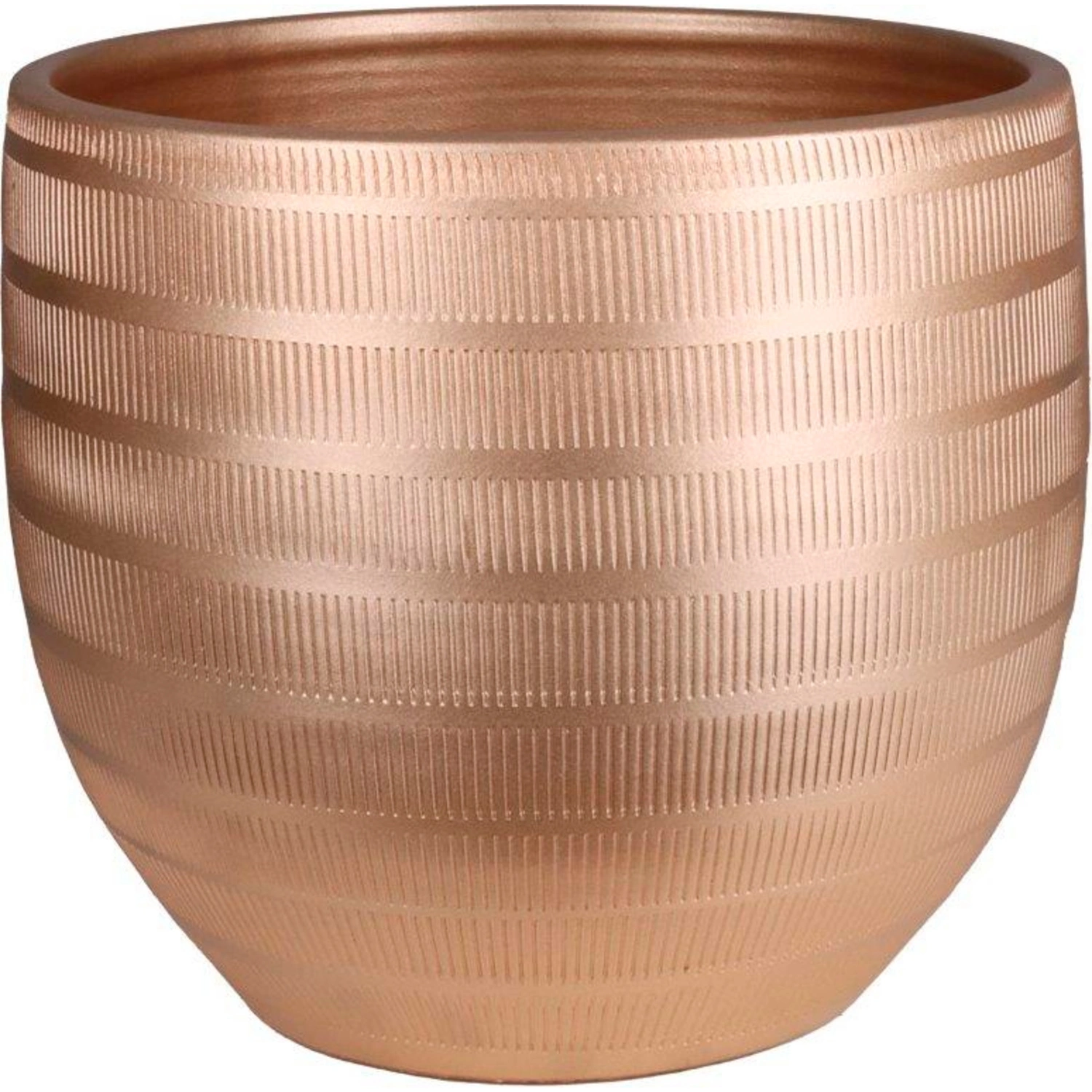 Blumentopf, Keramik, Ø 14 cm, goldbraun