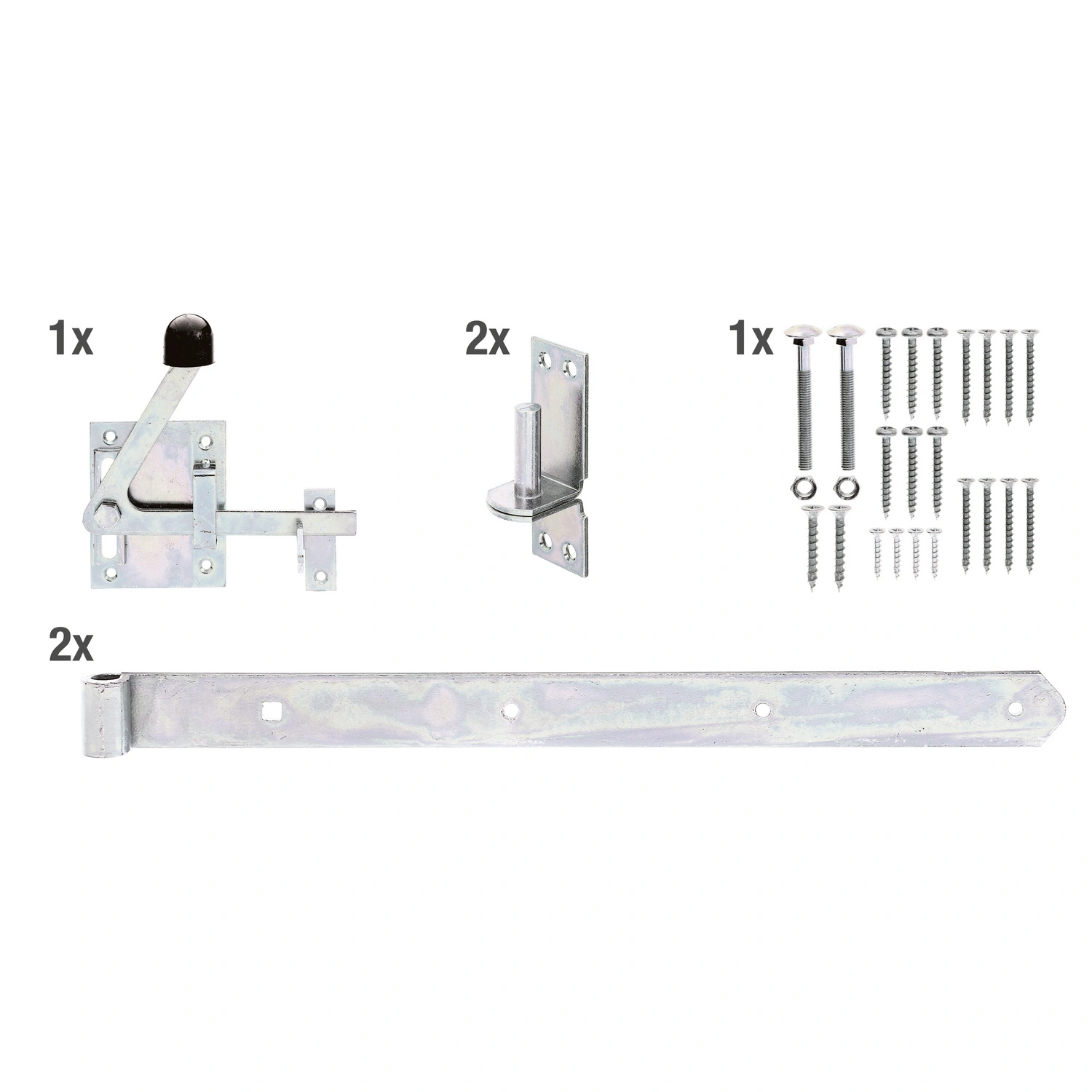 Beschlag-Set, galvanisch verzinkt, LxBxH: 500x144x35 mm, für Einzeltür
