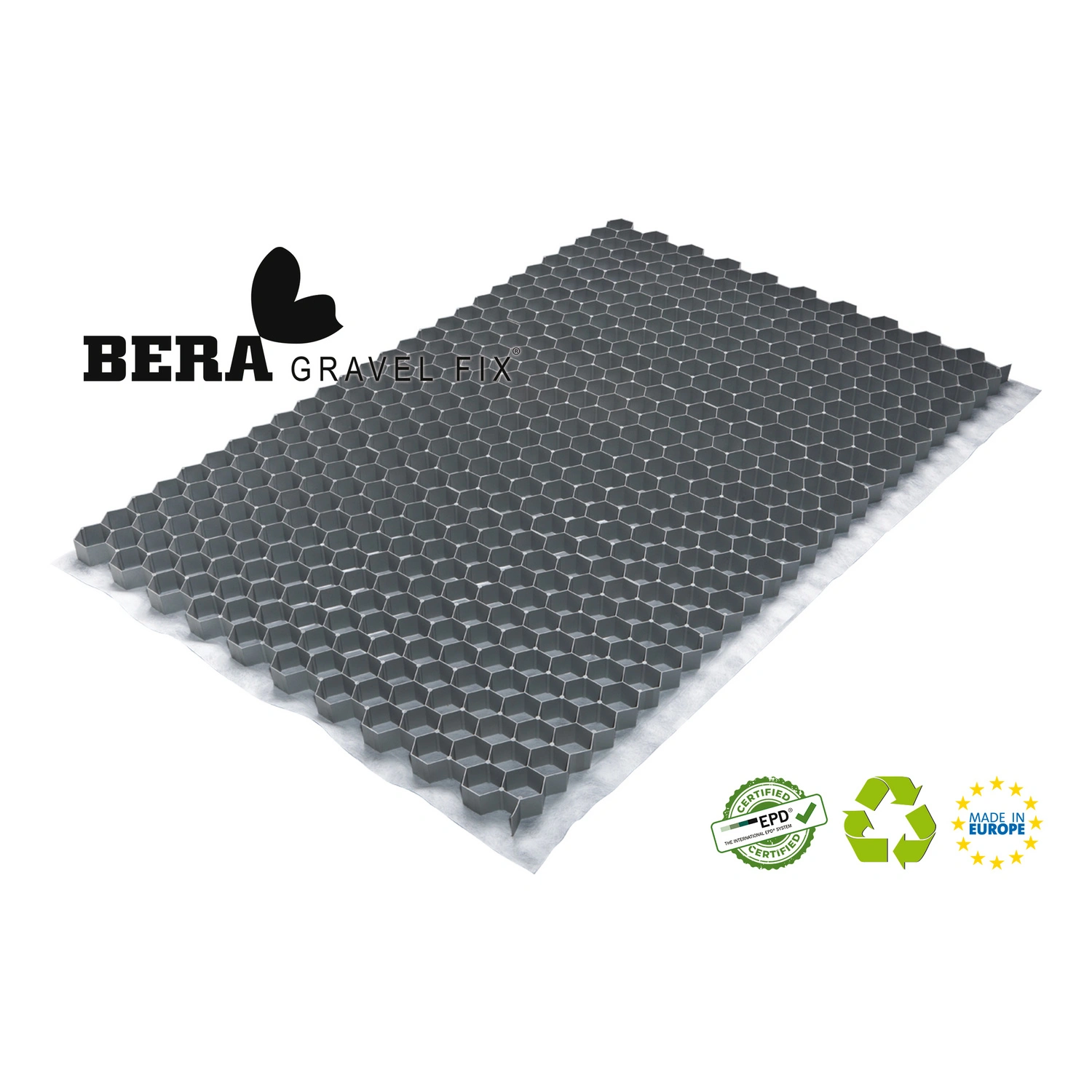 Kiesbefestigungsmatte, »Gravel Fix«, Wabenstruktur, LxBxH: 78,7×58,1×2,6 cm, grau