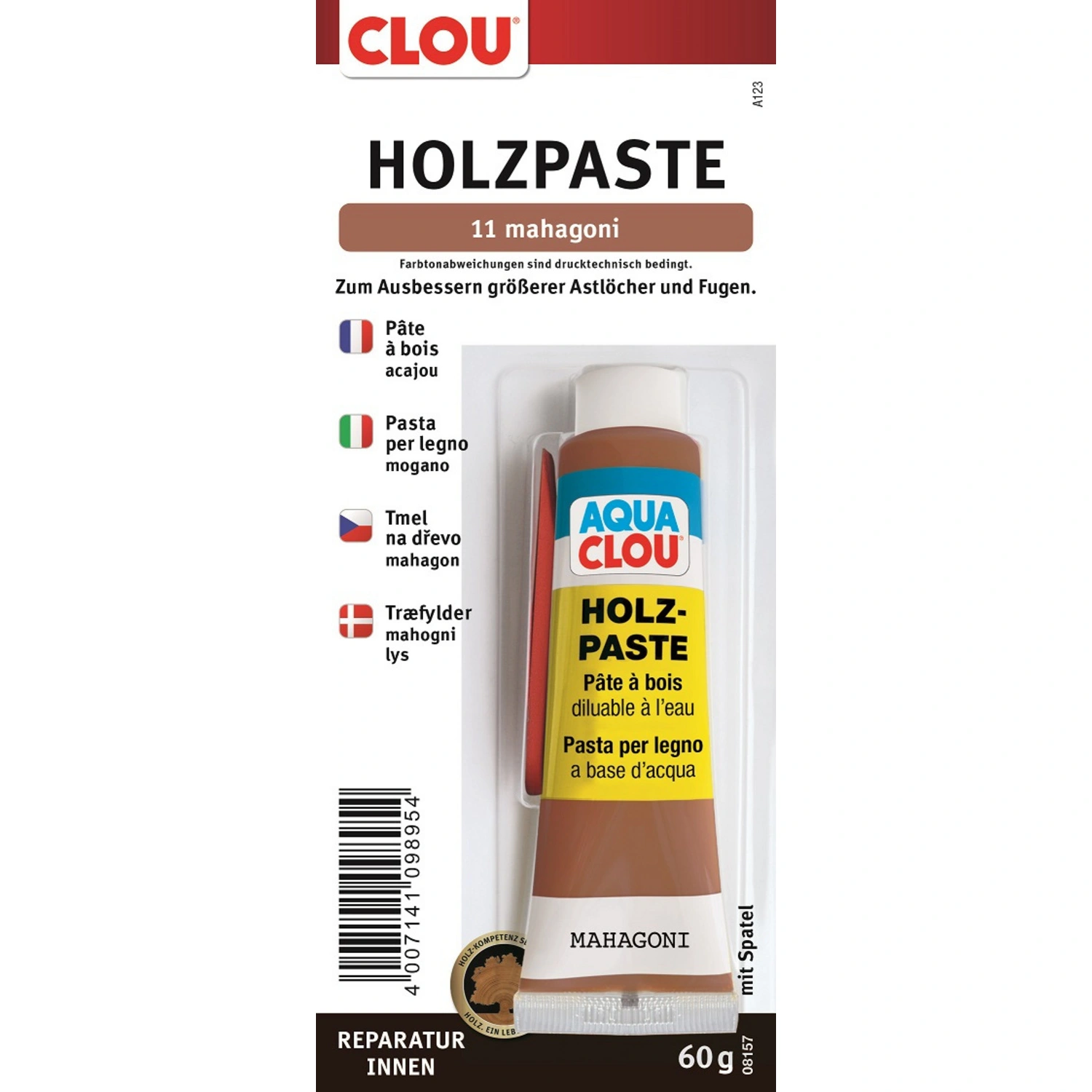 Reparatur-Spachtel, 60 g, mahagoni