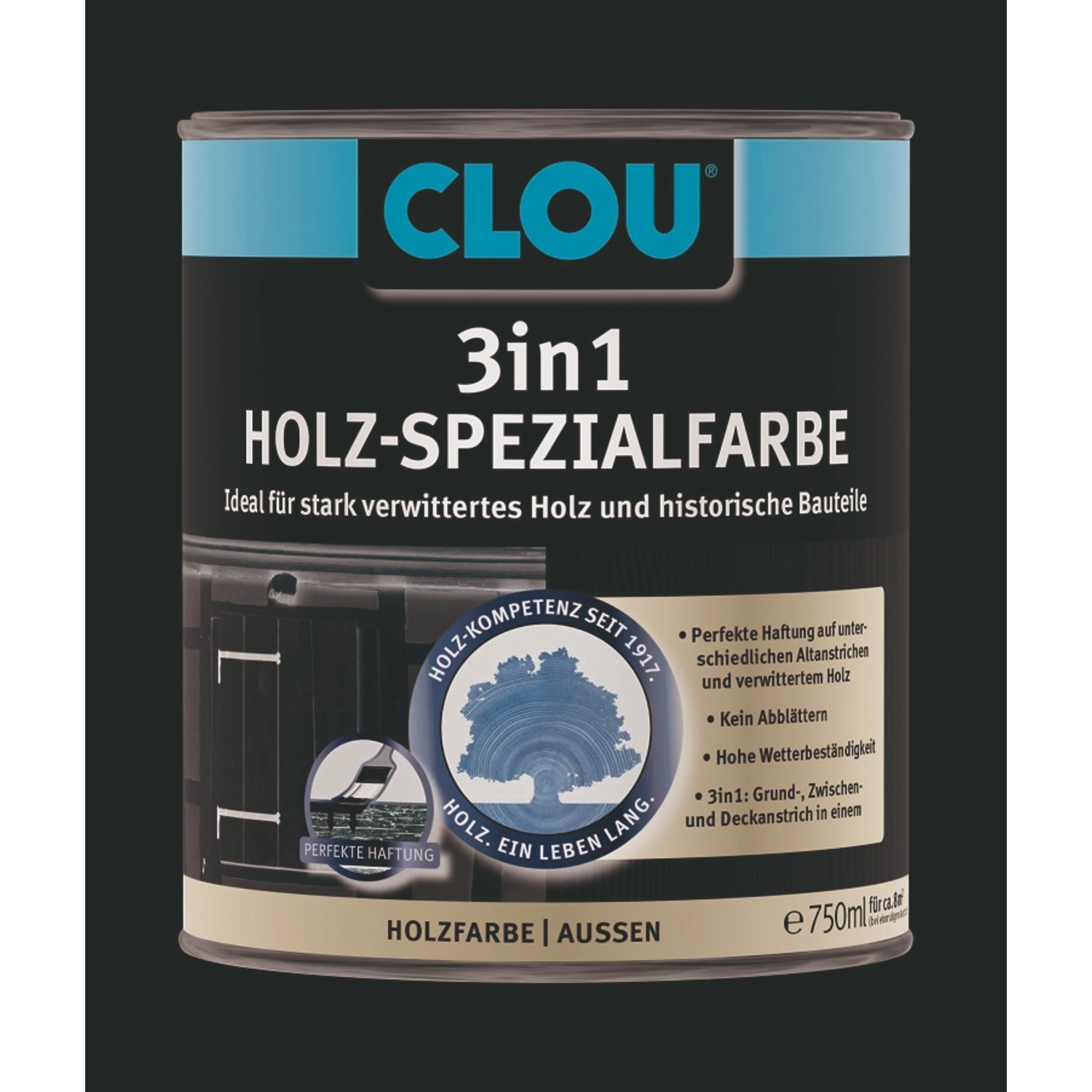 Holzfarbe, 750 ml, weiß, seidenmatt