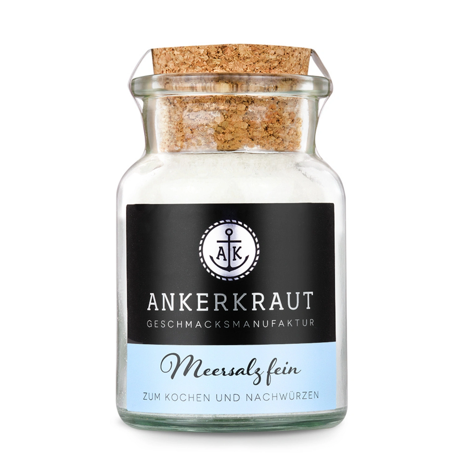 Gewürzkräutermischung, Meersalz 170g Korkenglas fein