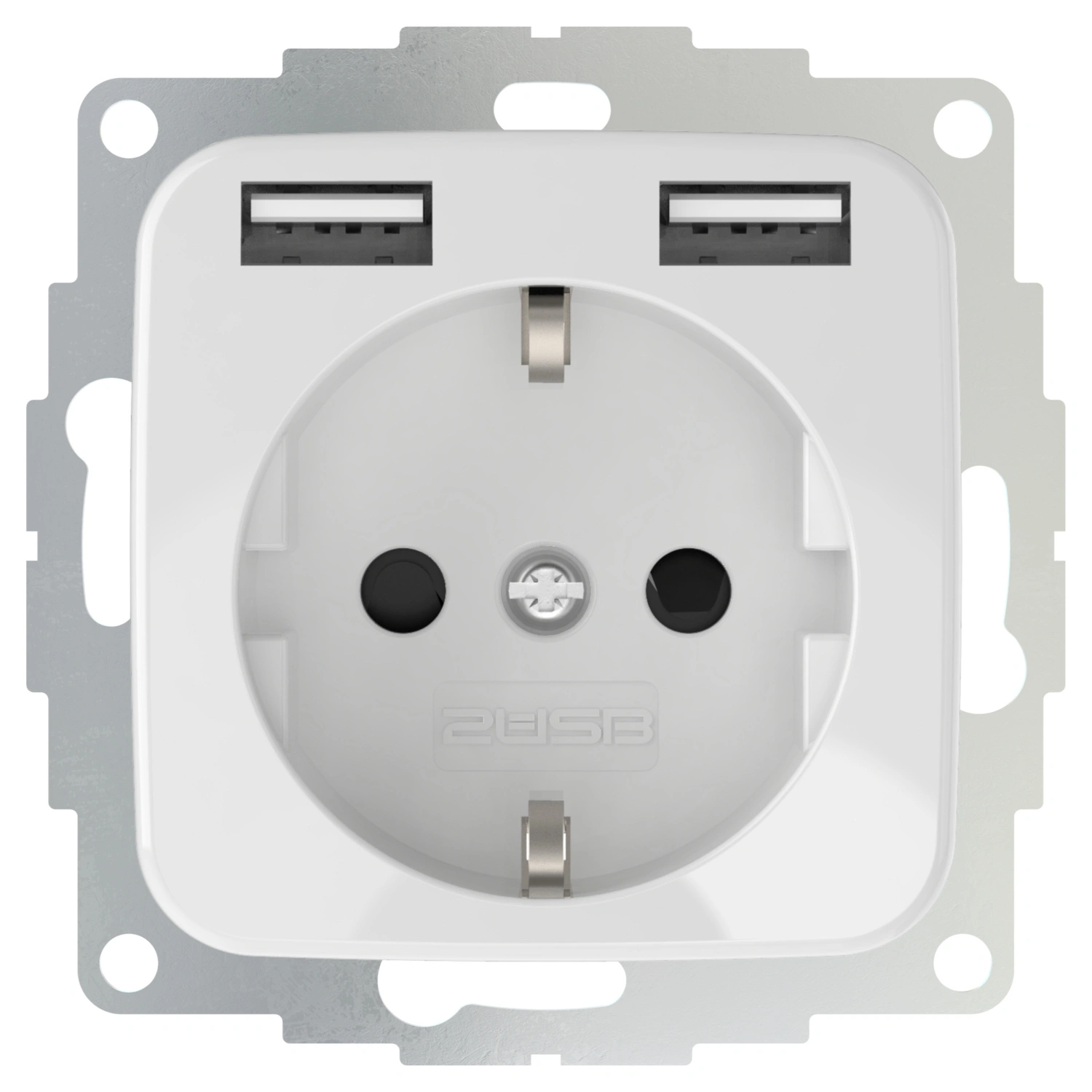 USB-Ladesteckdose, LxBxH: 7x7x3,5 cm, reinweiß