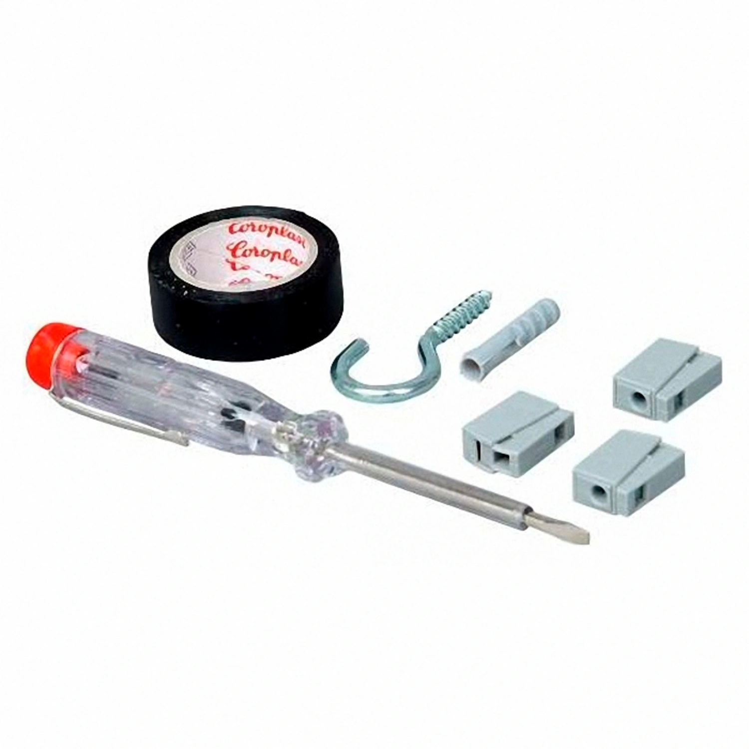 Installations-Set, 230 V, 6-teilig, graufarben