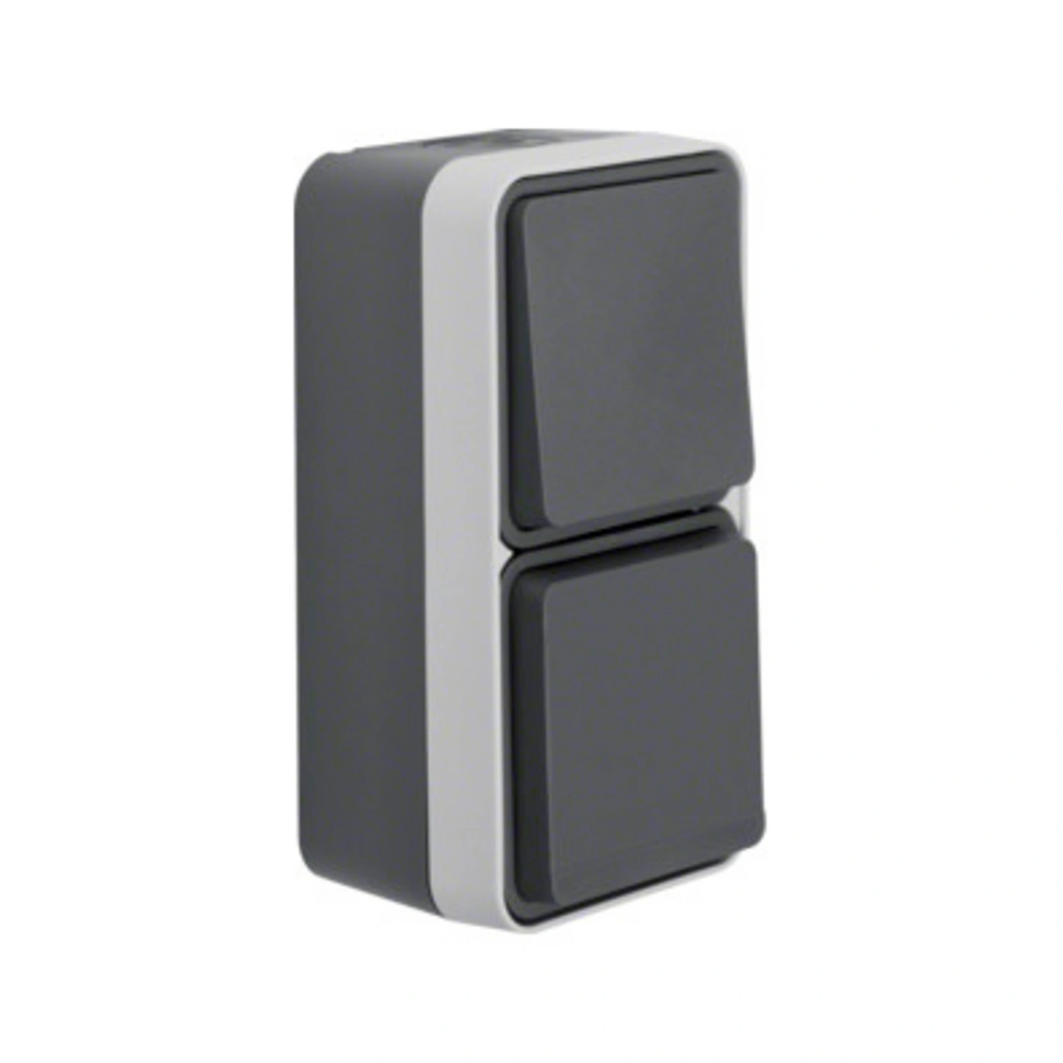 Wechselschalter mit Steckdose, Aufputz, LxBxH: 76x63x147 mm, lichtgrau