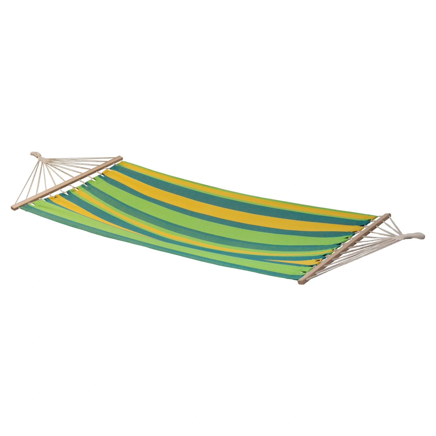 Hängematte, Baumwolle/Polyester, LxB: 285×100 cm, grün/gelb