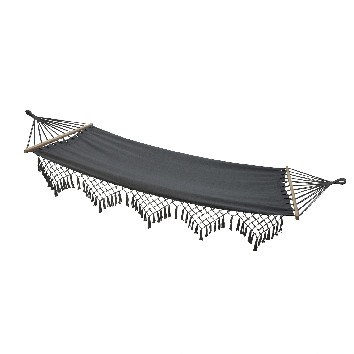 Hängematte, Baumwolle/Polyester, LxB: 285×100 cm, grau
