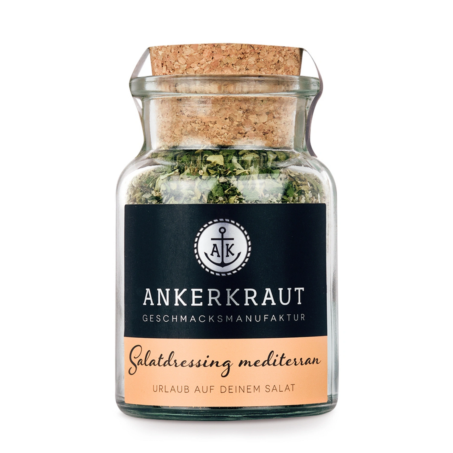 Gewürzkräutermischung, Salatgewürz Mediterran 85g im Korkenglas
