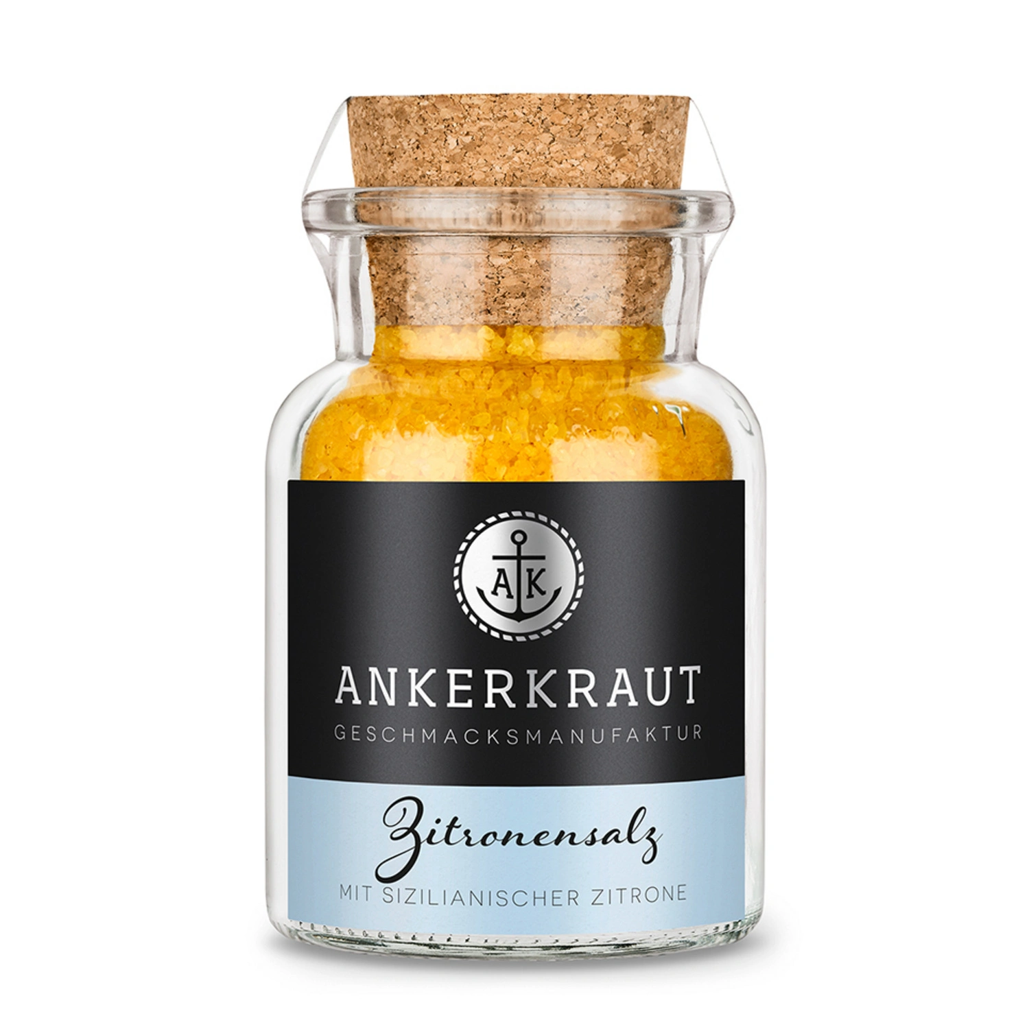 Gewürzkräutermischung, Zitronensalz 160g im Korkenglas