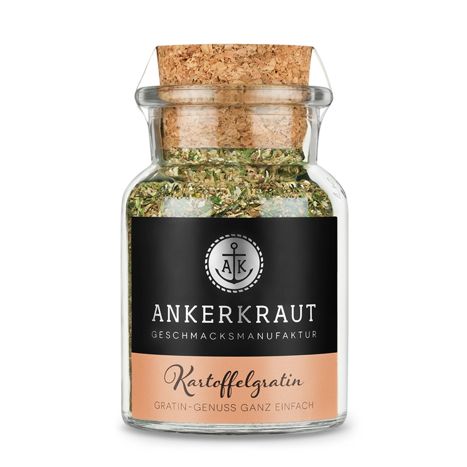 Gewürzkräutermischung, Kartoffelgratin Gewürz, 80g im Korkenglas