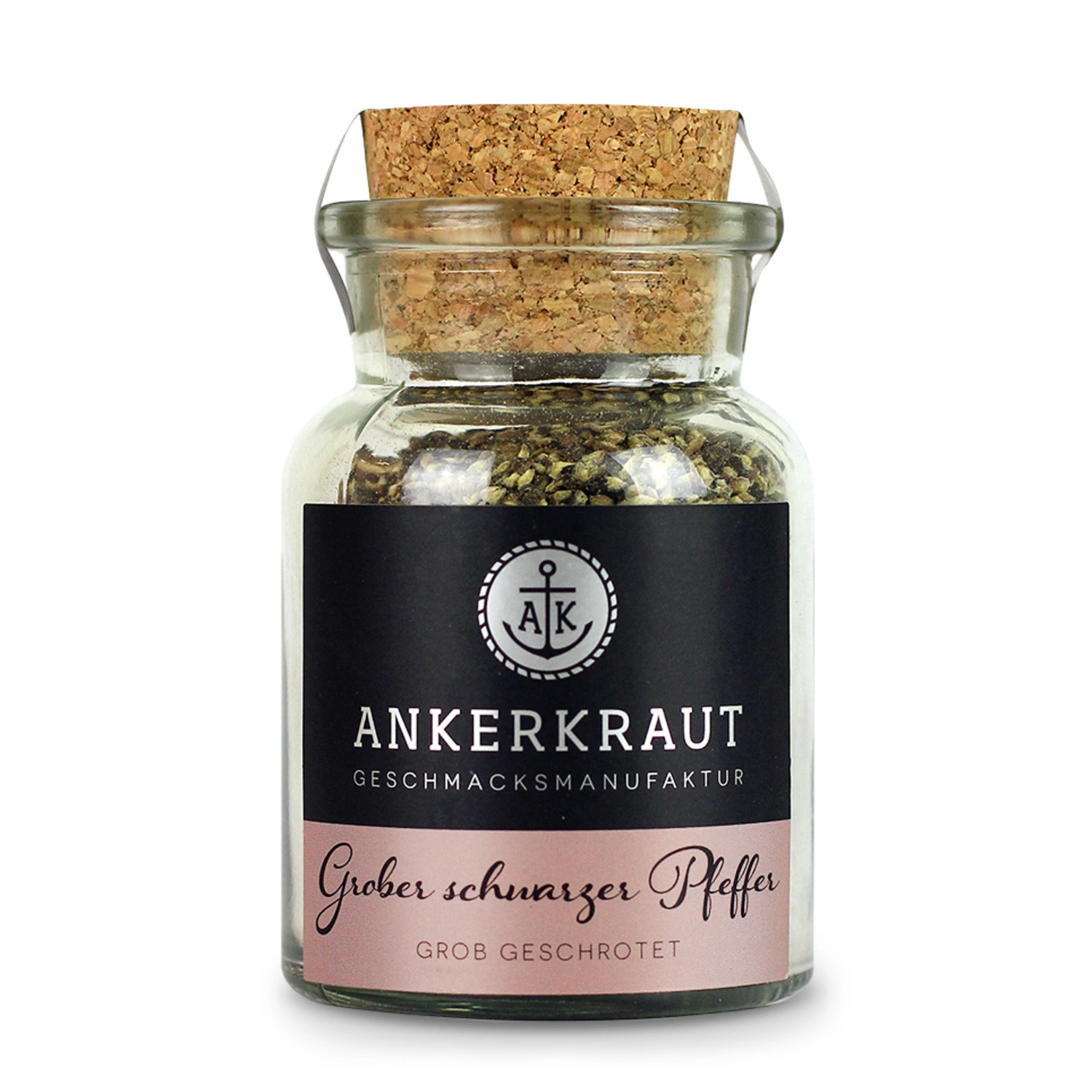Gewürzkräutermischung, Grober schwarzer Pfeffer 70g Korkenglas