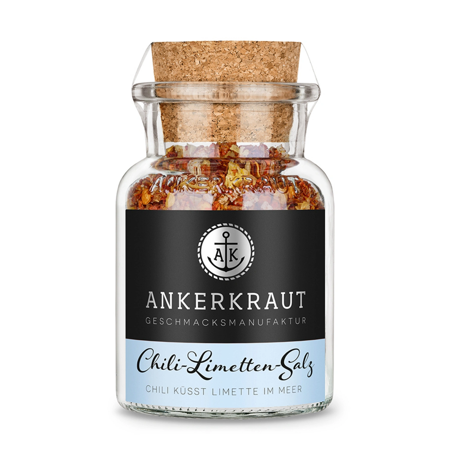 Gewürzkräutermischung, Chili-Limetten-Salz 70g Korkenglas