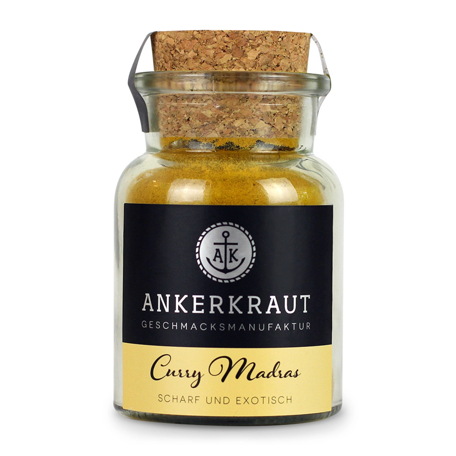 Gewürzkräutermischung, Curry Madras 60g Korkenglas
