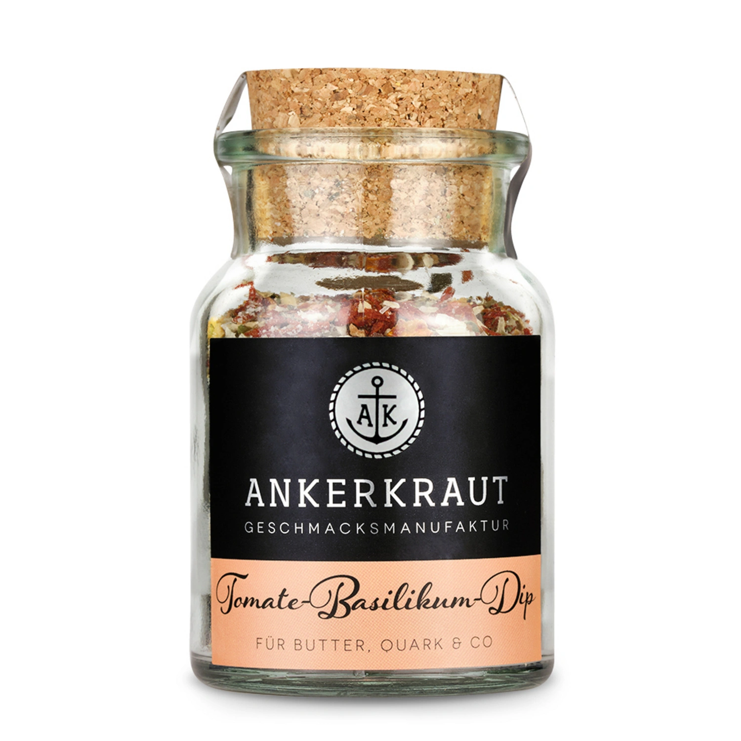 Gewürzkräutermischung, Tomate-Basilikum Dip 65g Korkenglas