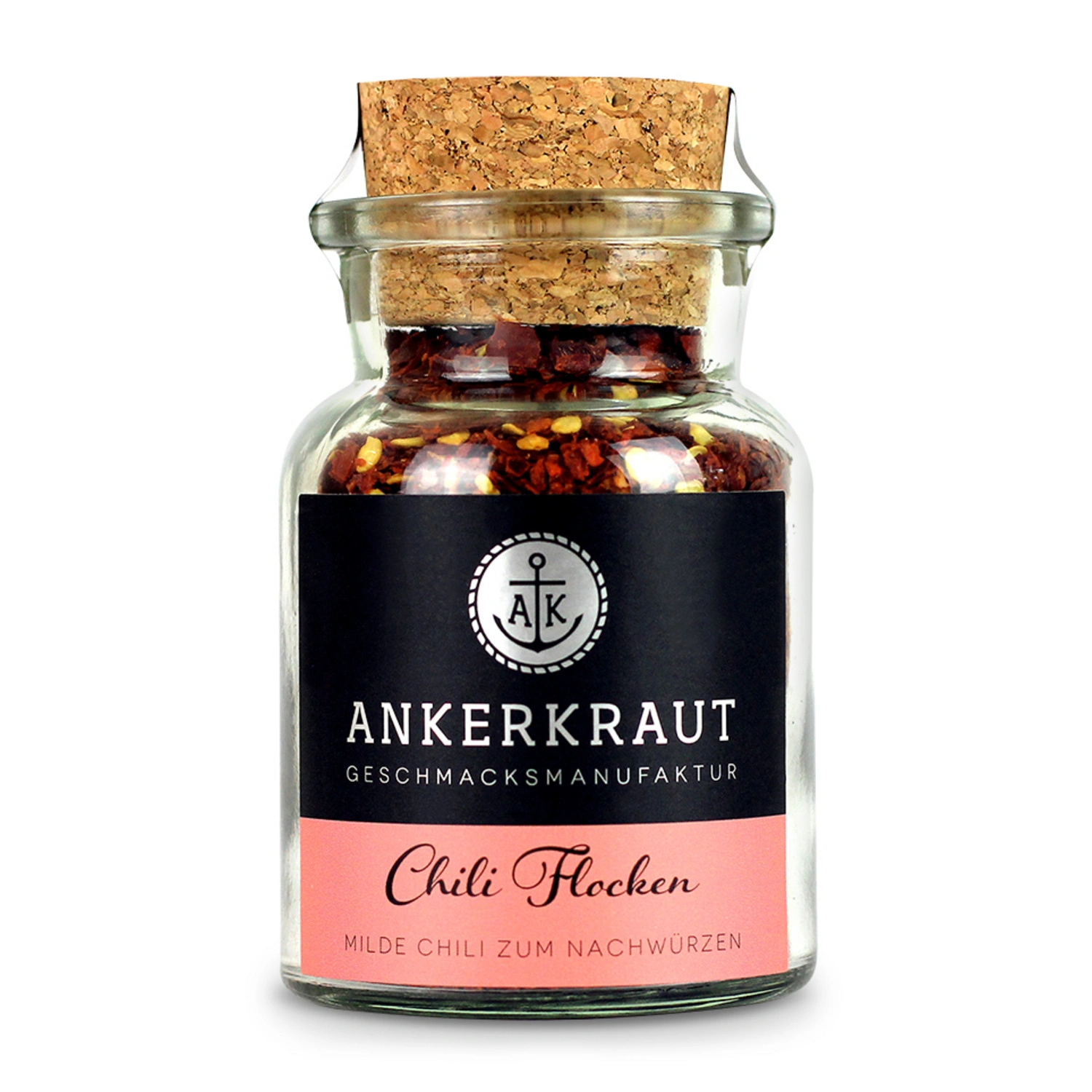 Gewürzkräutermischung, Chili Flocken 65g Korkenglas
