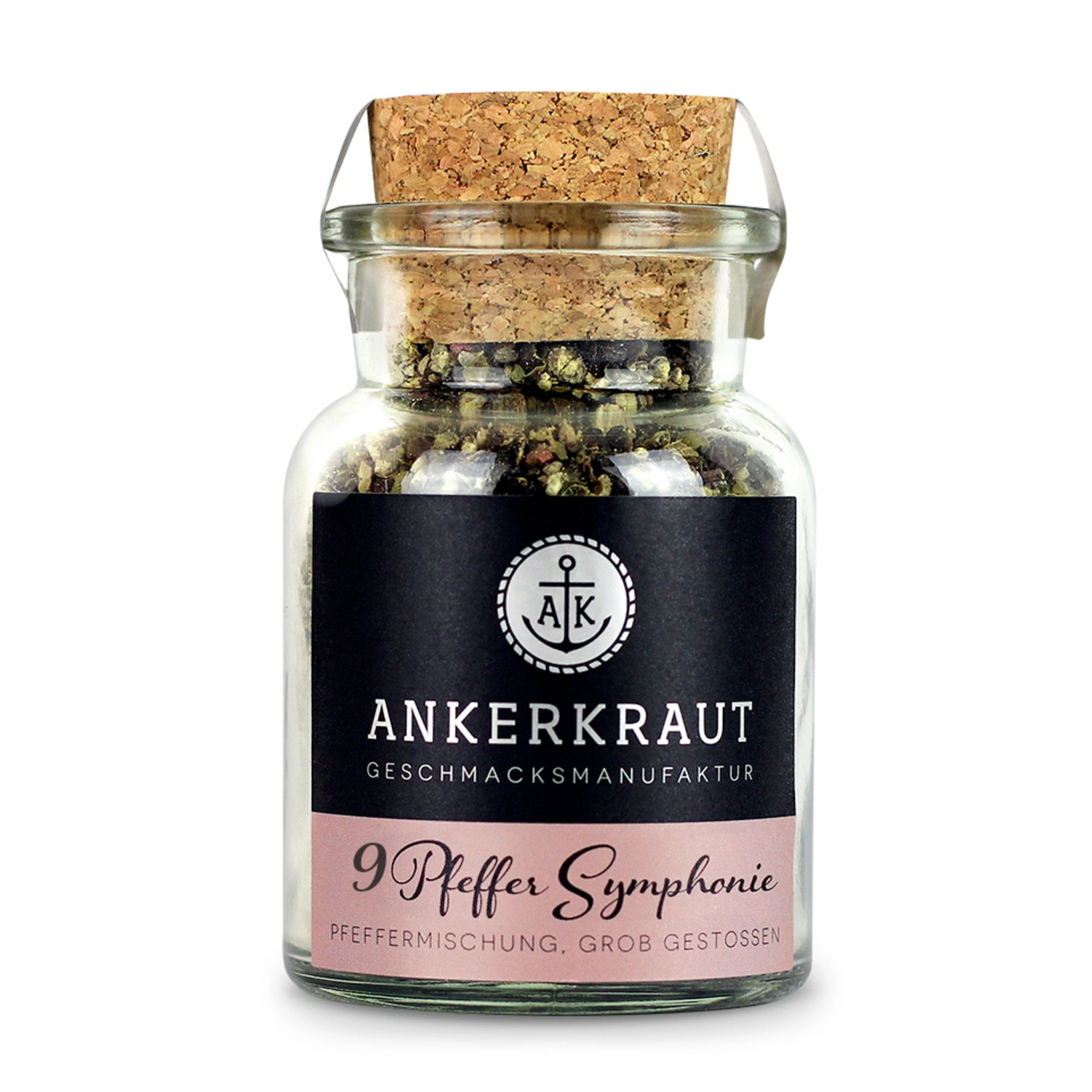 Gewürzkräutermischung, Symphonie 9 Pfeffer 70g Korkenglas
