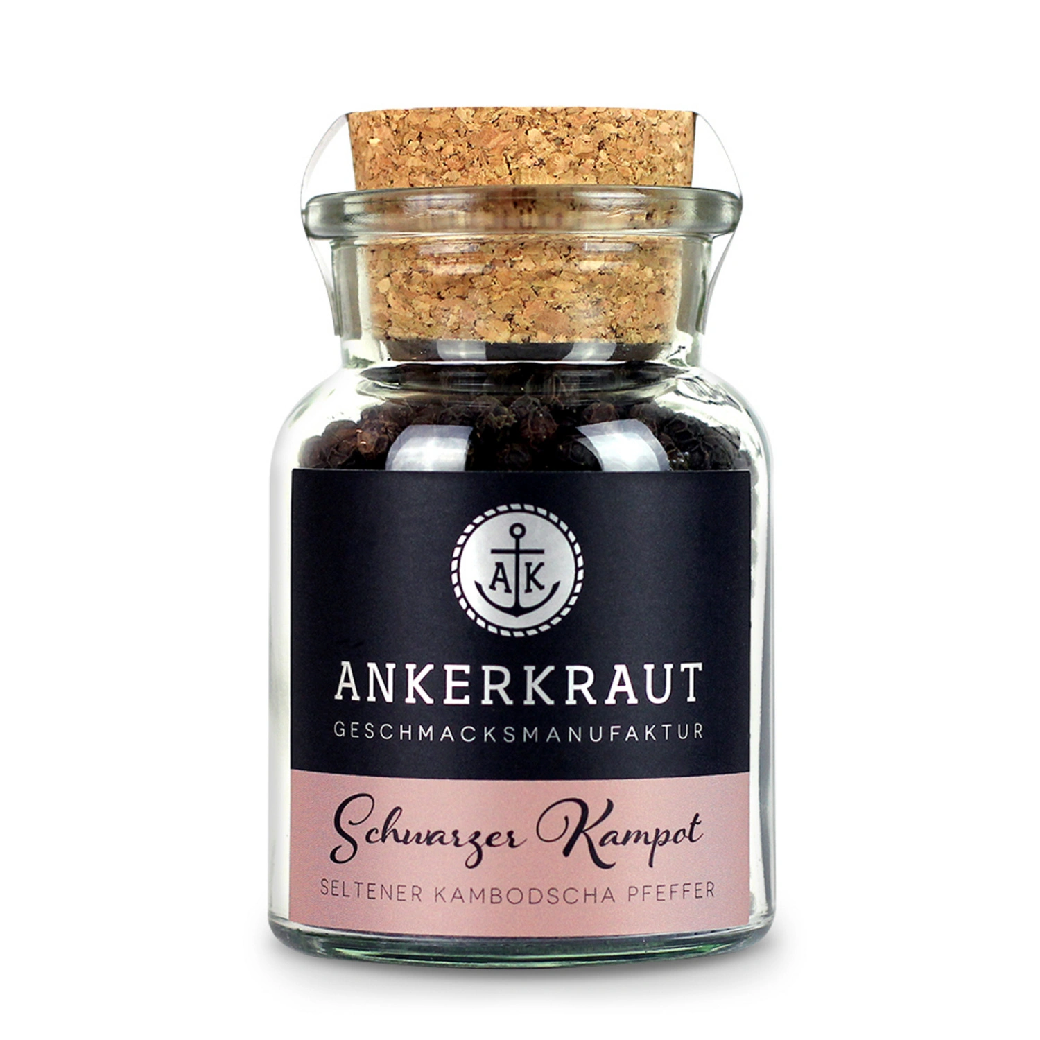 Gewürzkräutermischung, Schwarzer Kampot 80g Korkenglas