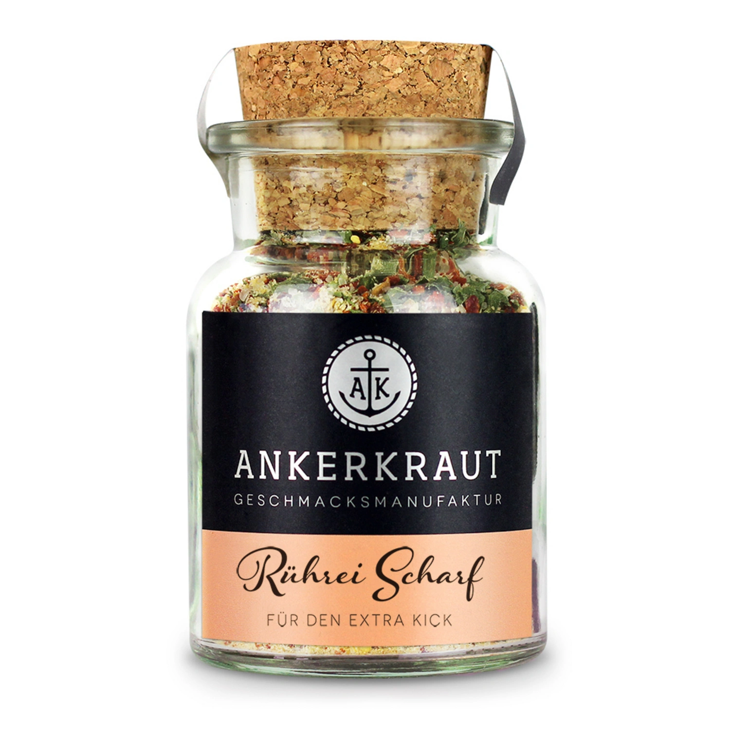 Gewürzkräutermischung, Rührei Gewürz Scharf 75g Korkenglas