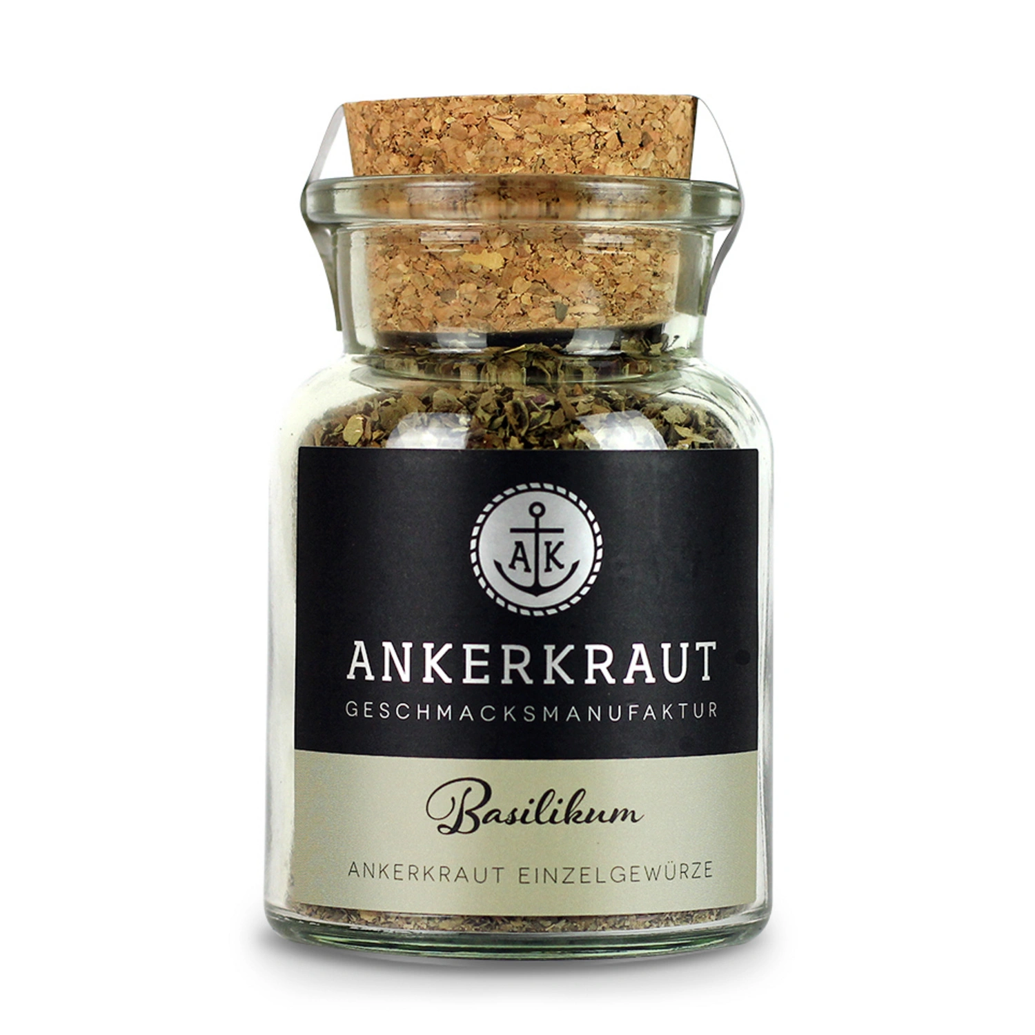 Gewürzkräutermischung, Basilikum 25g Korkenglas gerebelt