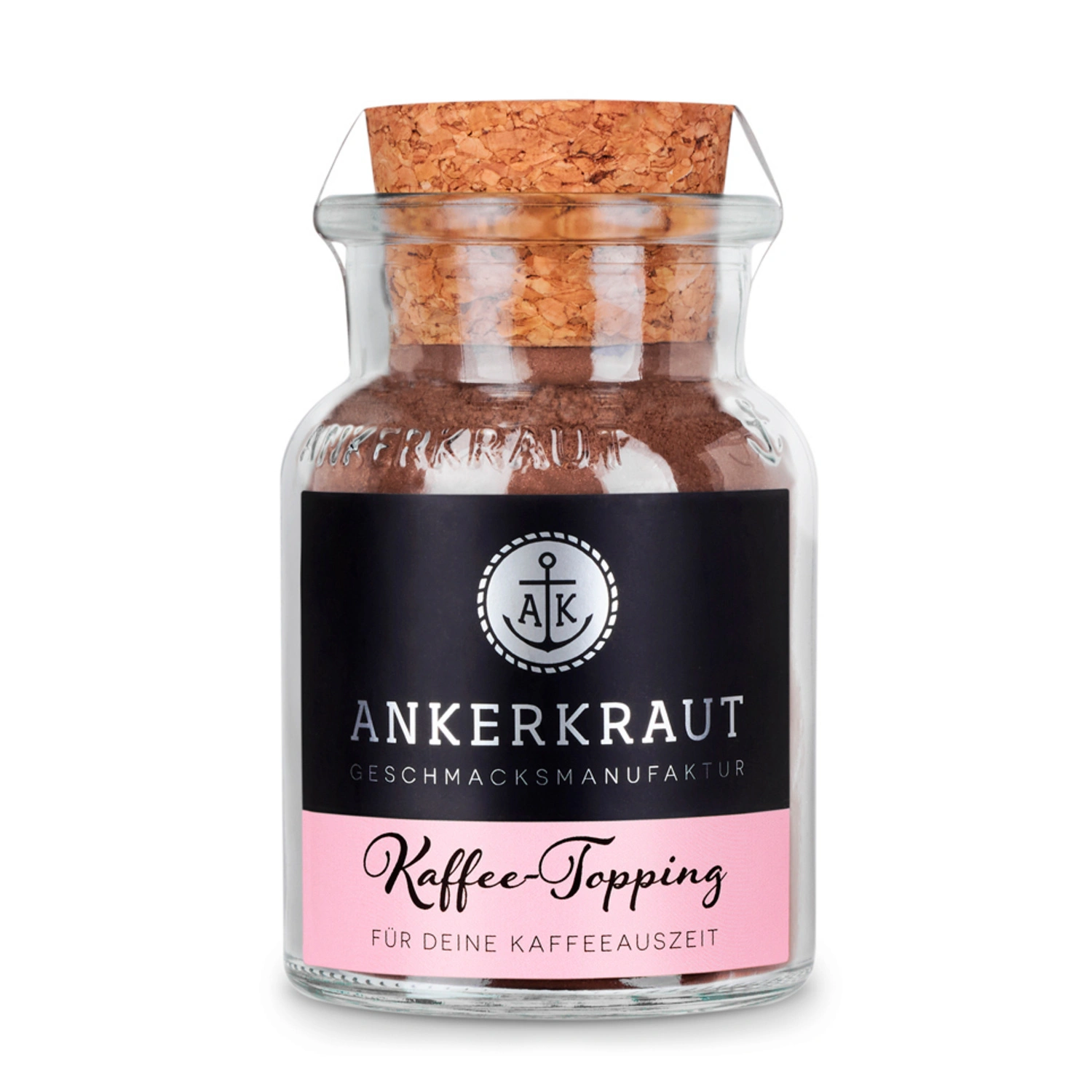 Gewürzkräutermischung, Kaffee-Topping 85g im Korkenglas
