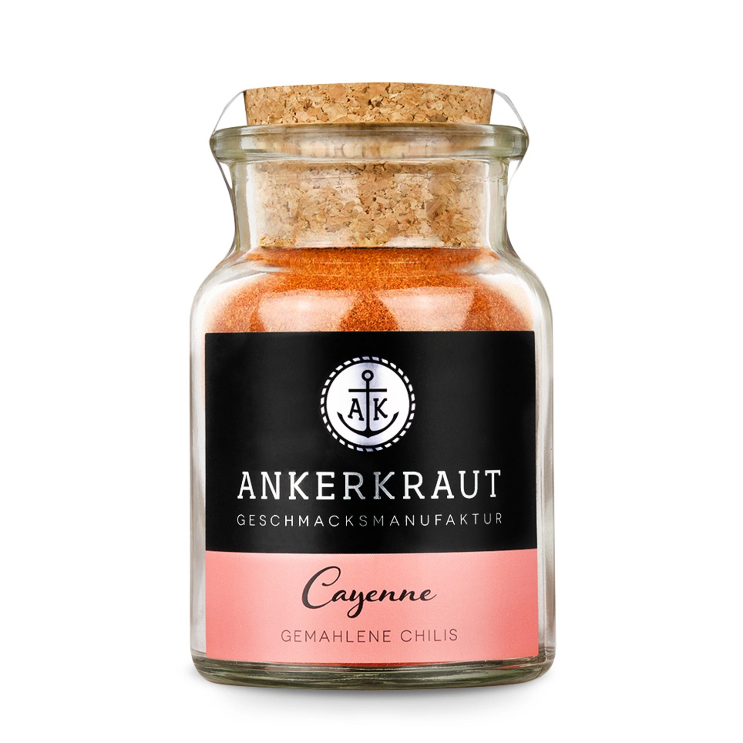 Gewürzkräutermischung, Cayennepfeffer 60g Korkenglas gemahlen