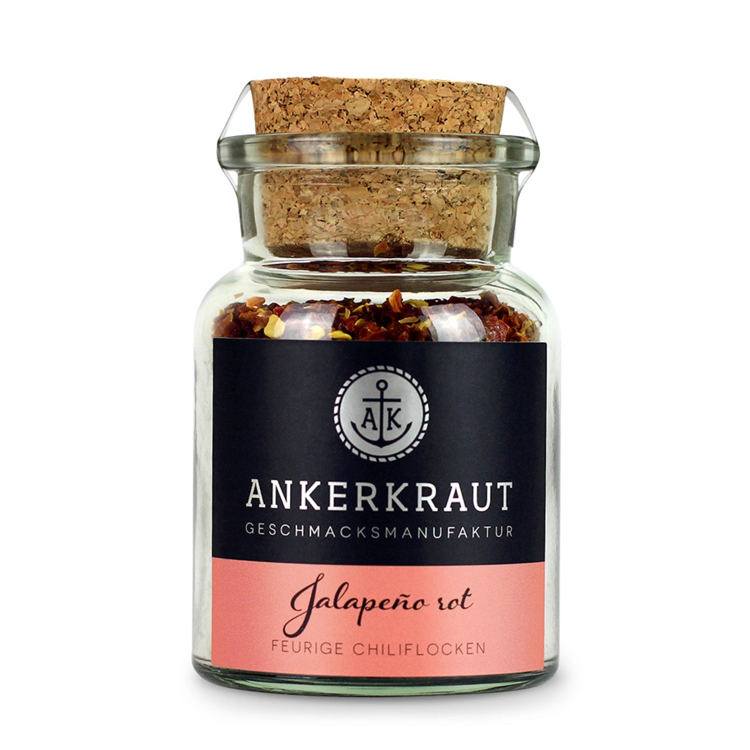 Gewürzkräutermischung, Jalapeno 55g Korkenglas rot geschrotet