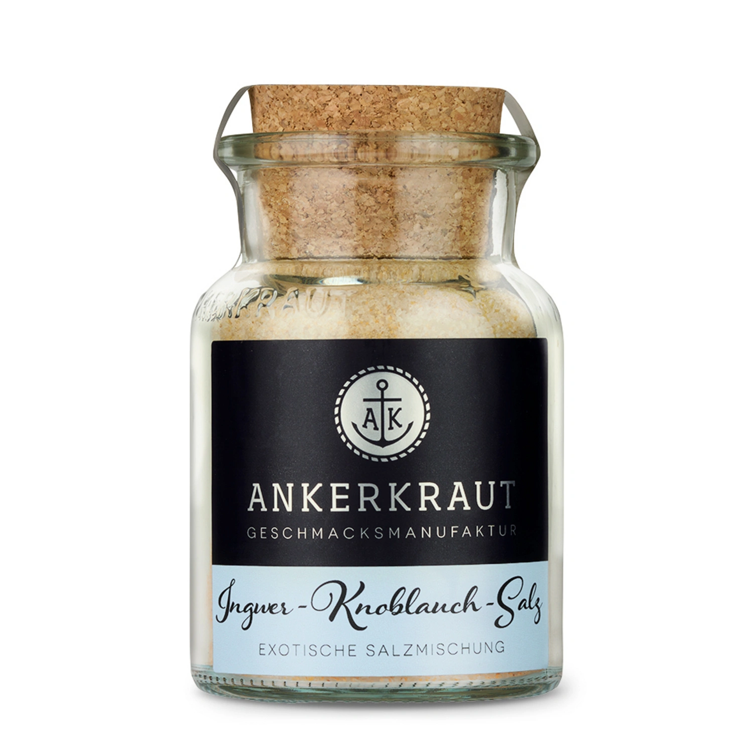 Gewürzkräutermischung, Ingwer-Knoblauch Salz 160g Korkenglas