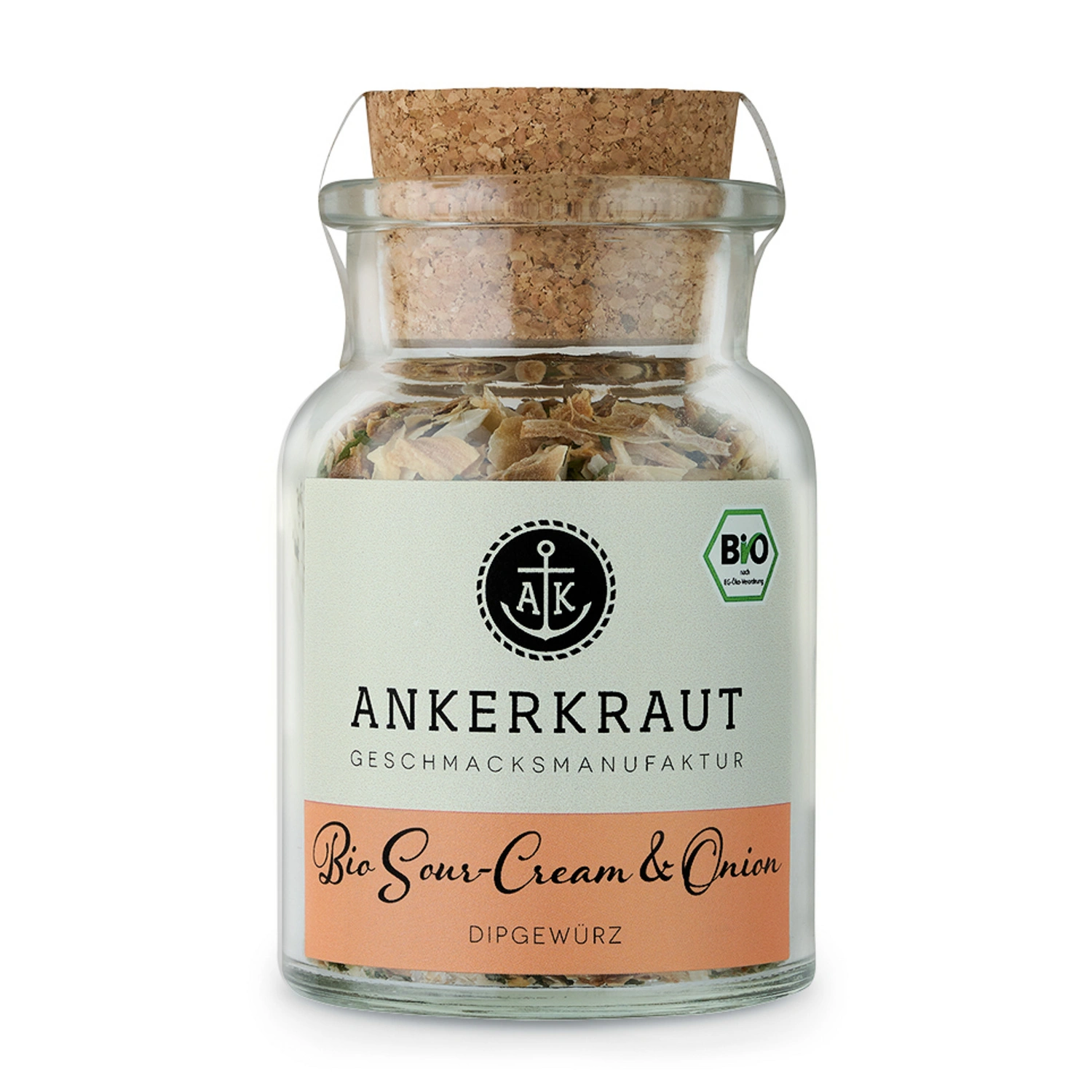 Gewürzkräutermischung, BIO Sour Cream + Onion 70g Korkenglas