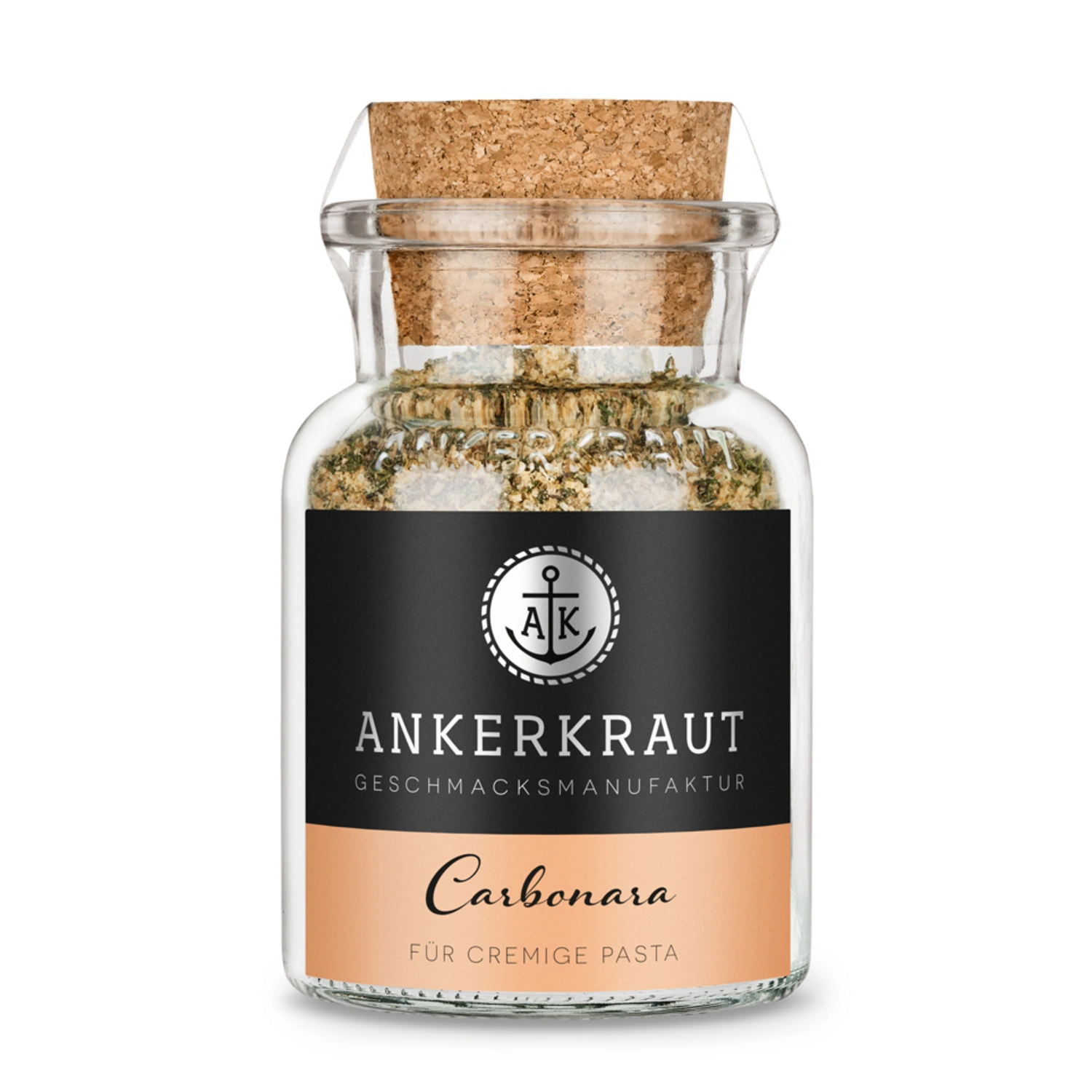 Gewürzkräutermischung, Carbonara 90g im Korkenglas