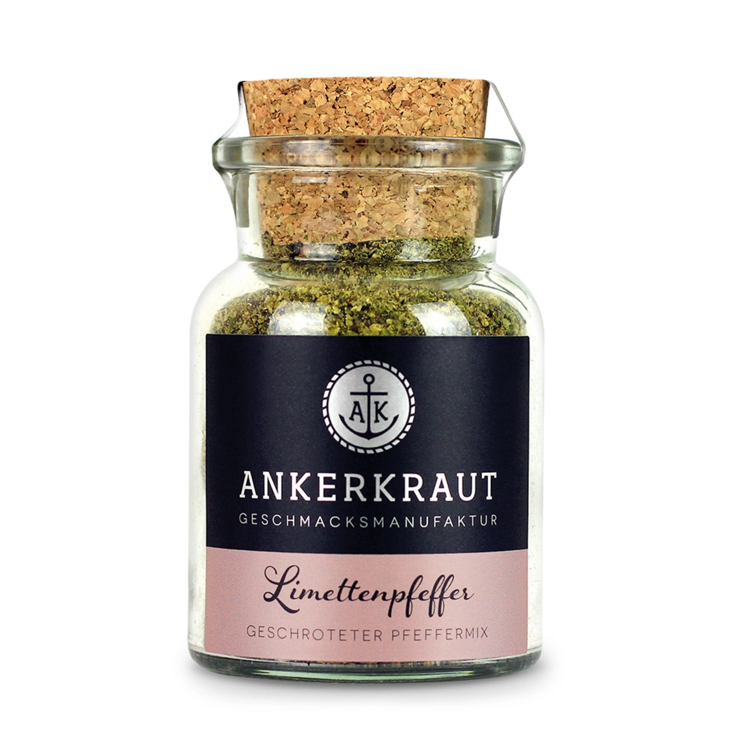 Gewürzkräutermischung, Limettenpfeffer 75g Korkenglas grob