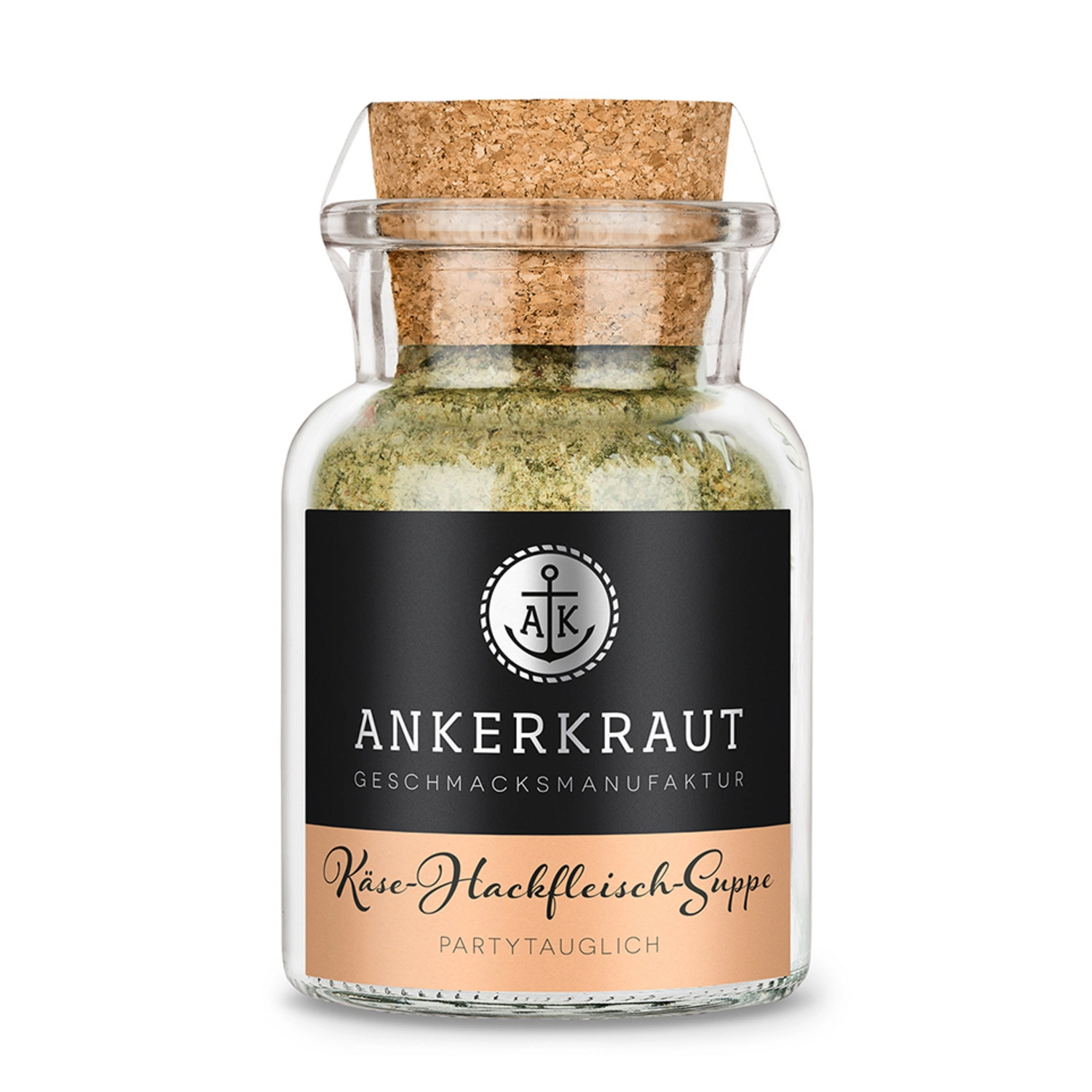 Gewürzkräutermischung, Käse Hackfleisch Suppe, 95g im Korkenglas