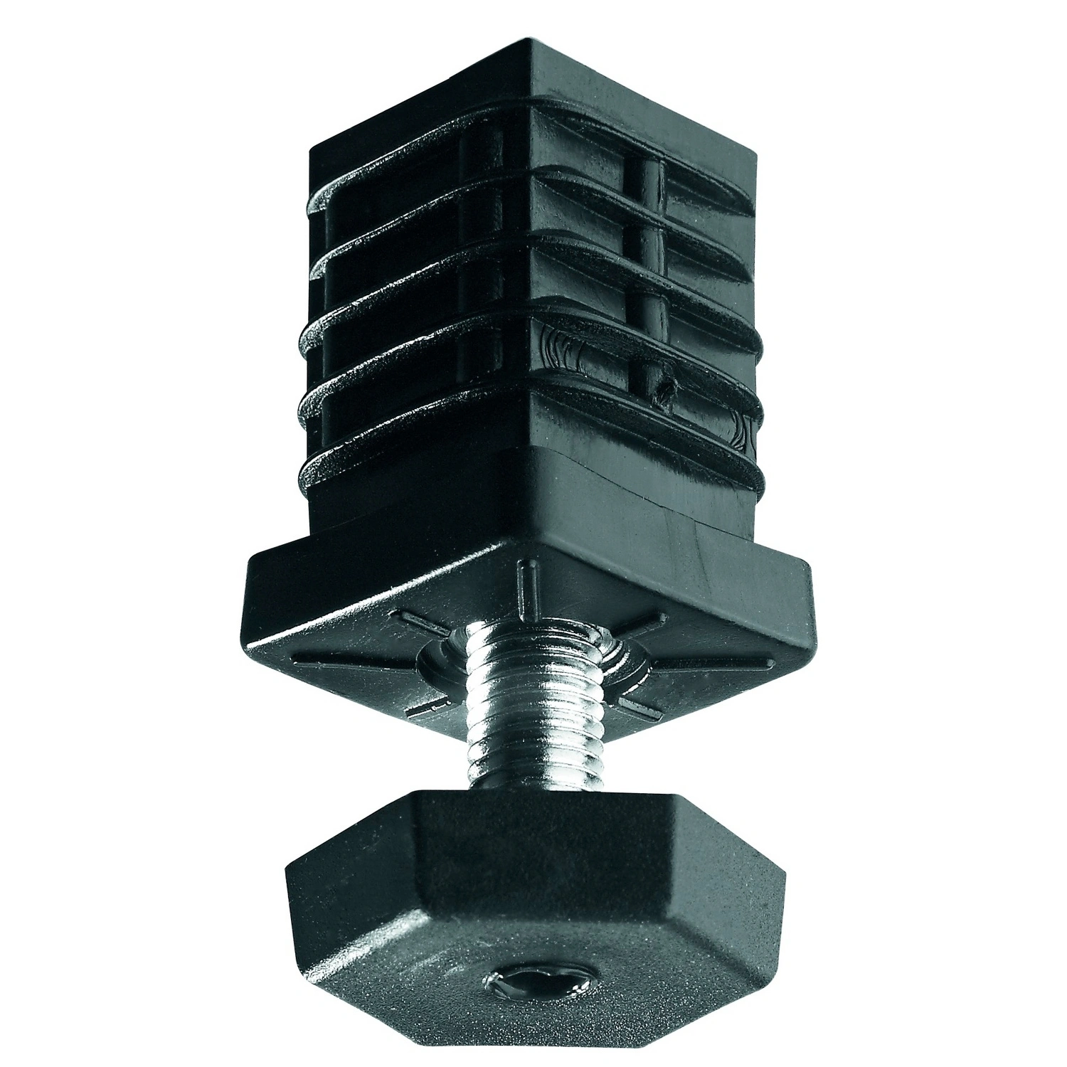 Abschluss-Stopfen, 25×25 mm, verzinkt, schwarz