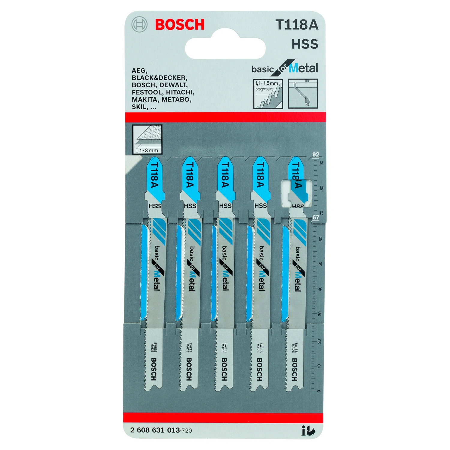 Ersatz-Sägeblatt »T 118 A«, für Metall, 5er-Pack