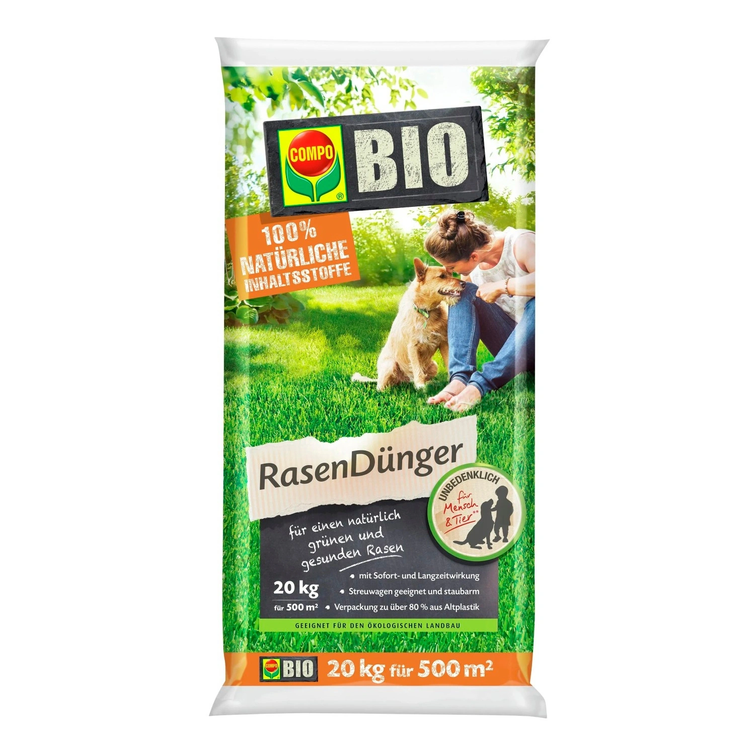 Dünger, 20 kg, Bio-Qualität, ideal für Rasen